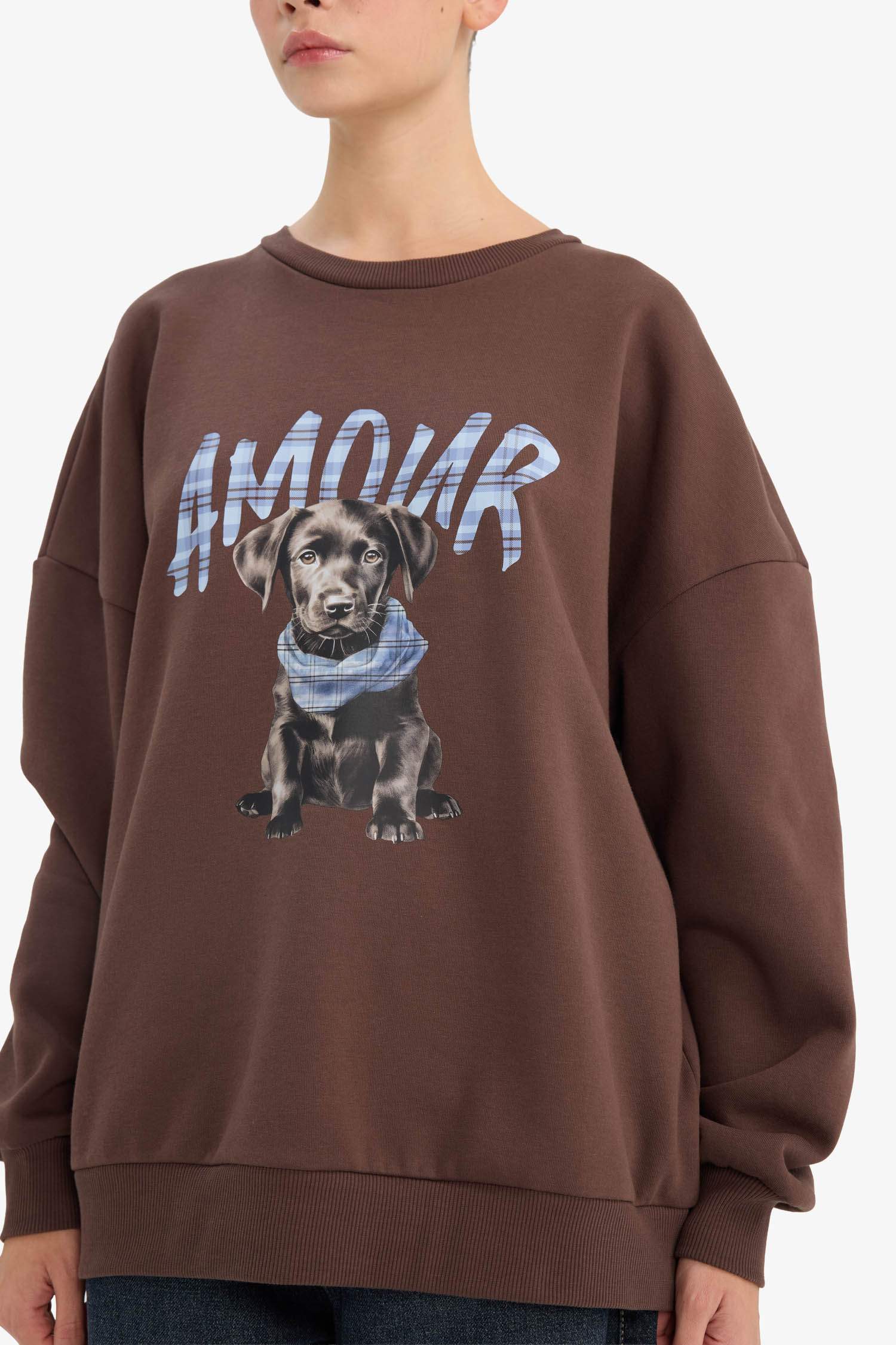 Oversize Baskılı Sweatshirt