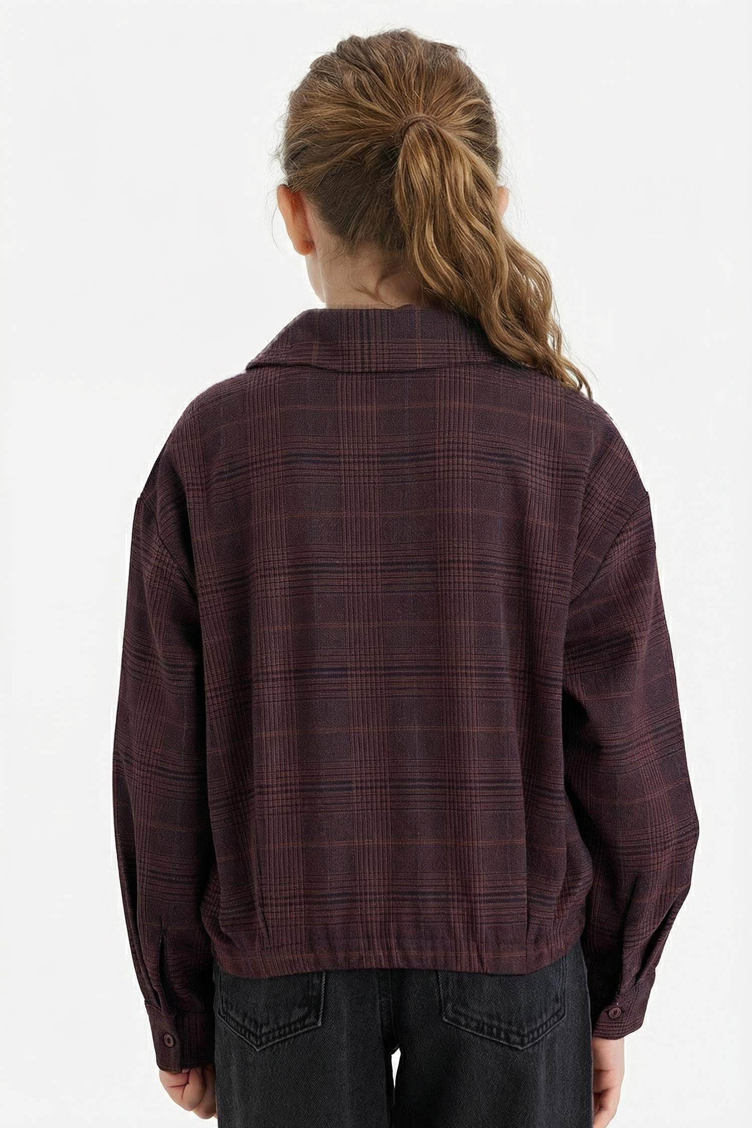 Kız Çocuk Kadife Fermuarlı Ceket