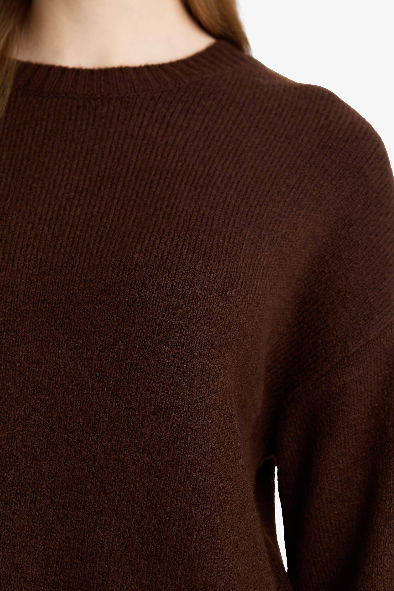 Loose Fit Bisiklet Yaka Triko Kazak Tunik