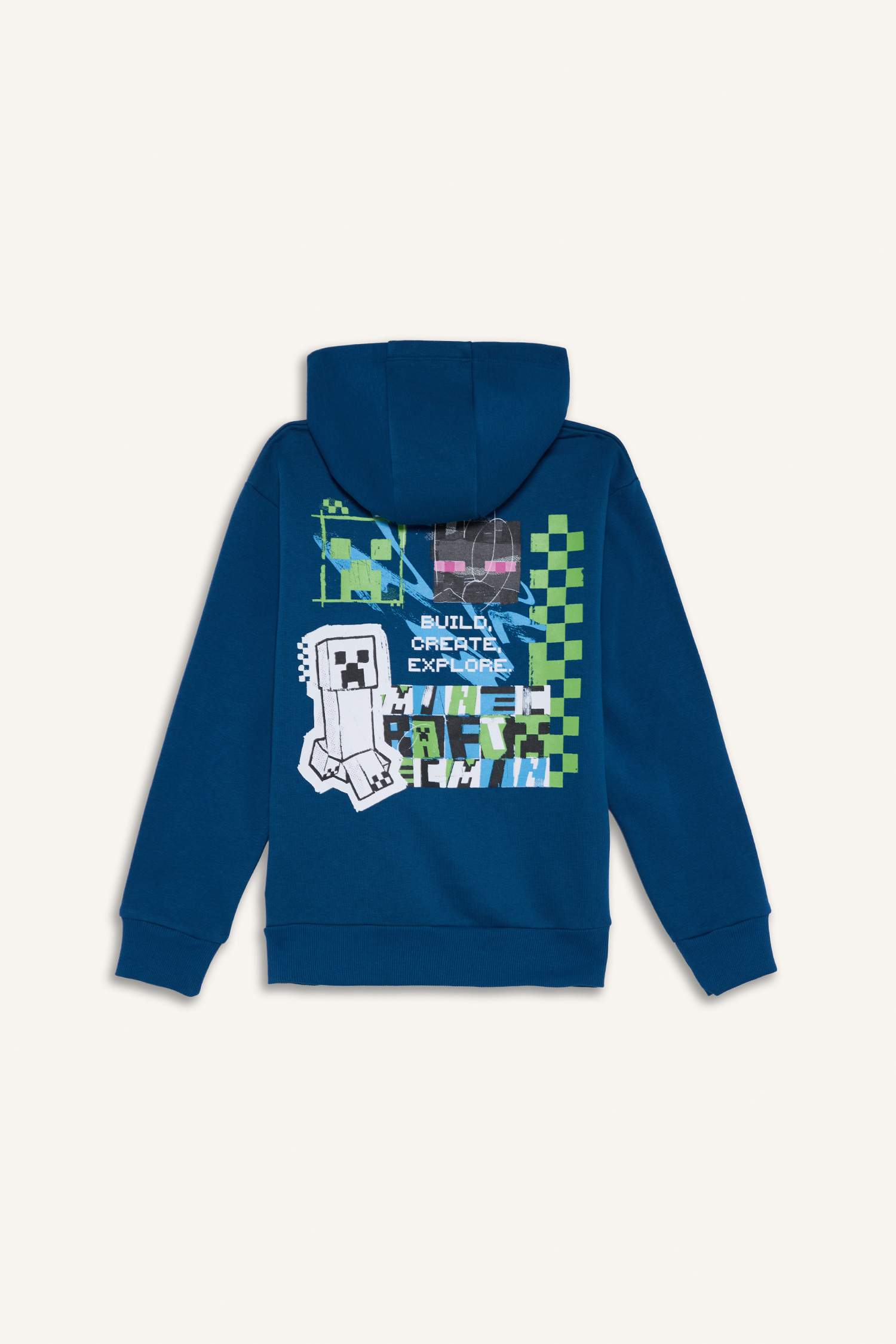 Erkek Çocuk Minecraft Kapüşonlu Sweatshirt