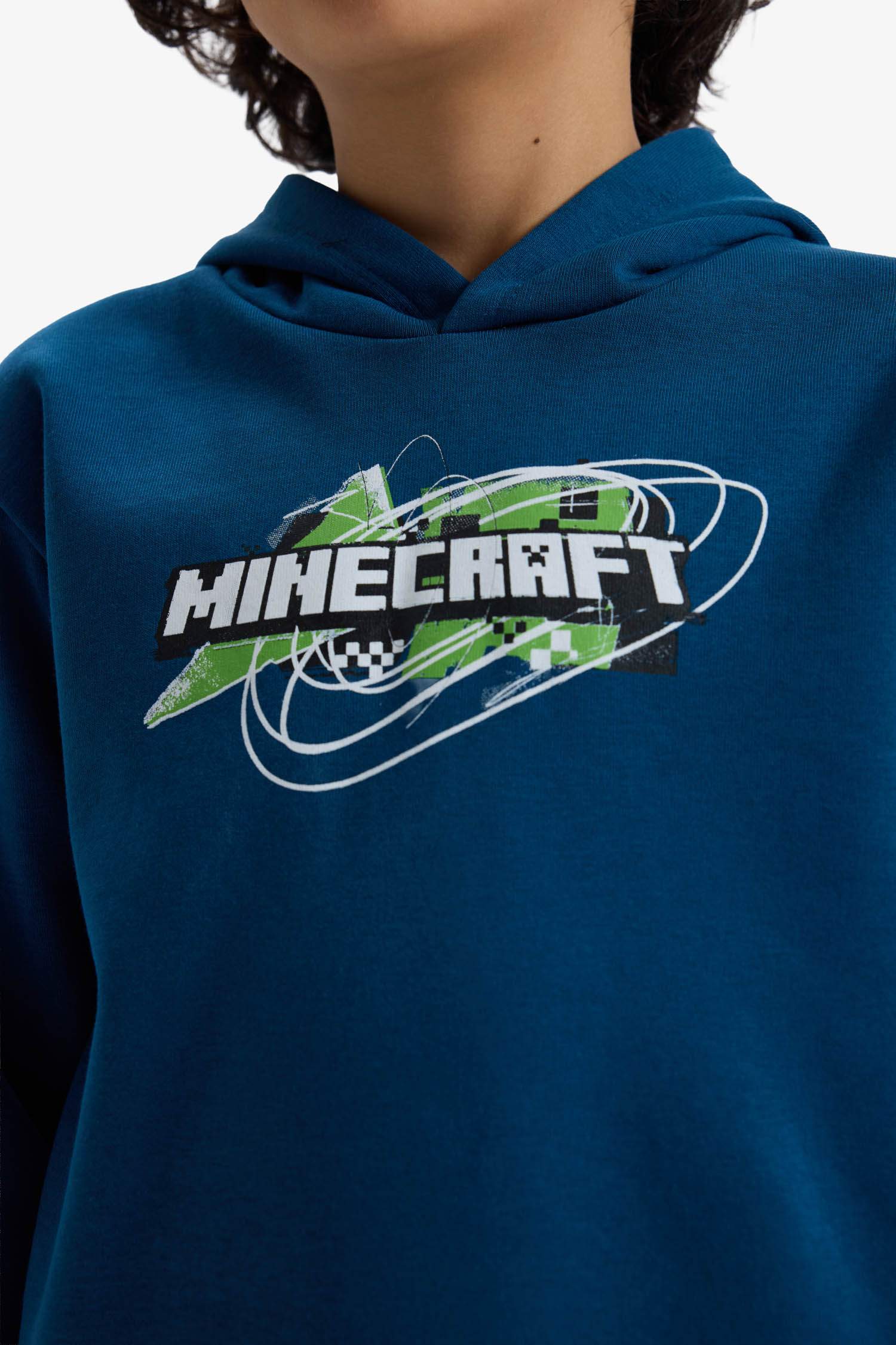 Minecraft Kapüşonlu Sweatshirt Erkek Çocuk