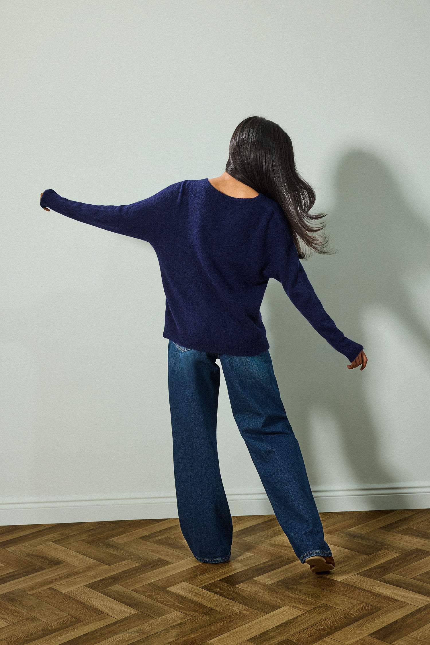 Regular Fit Bisiklet Yaka Alpaka Yünü Triko Kazak