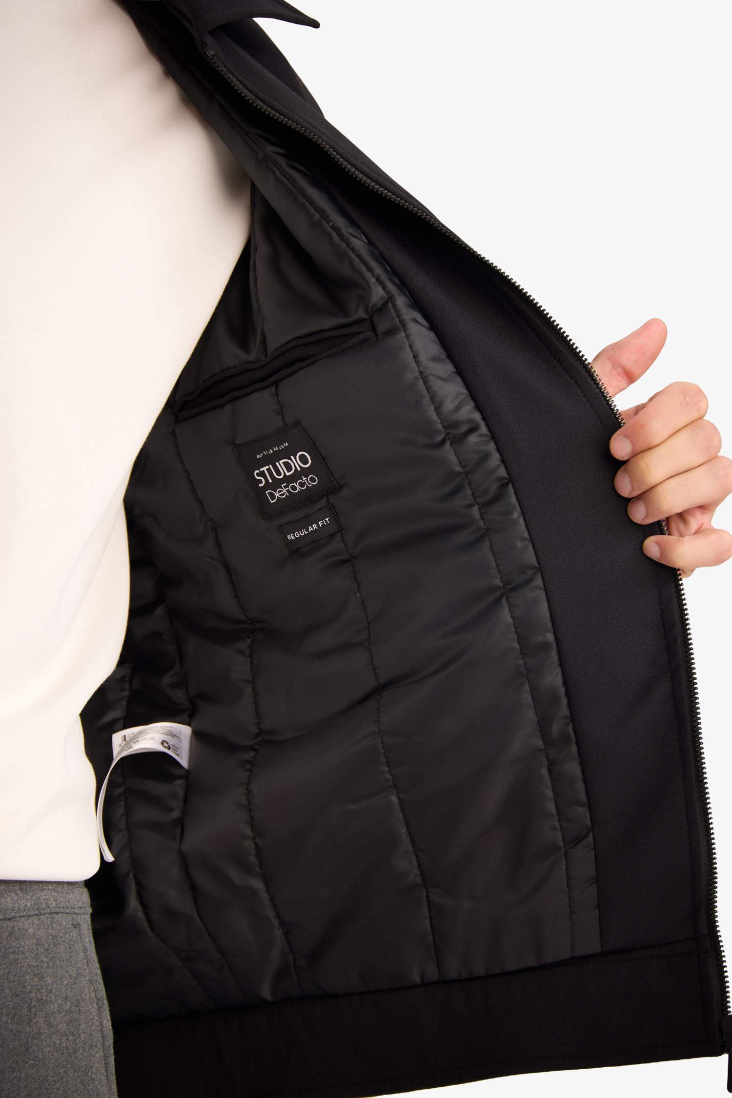 Regular Fit Shirt Collar Lined Jacket