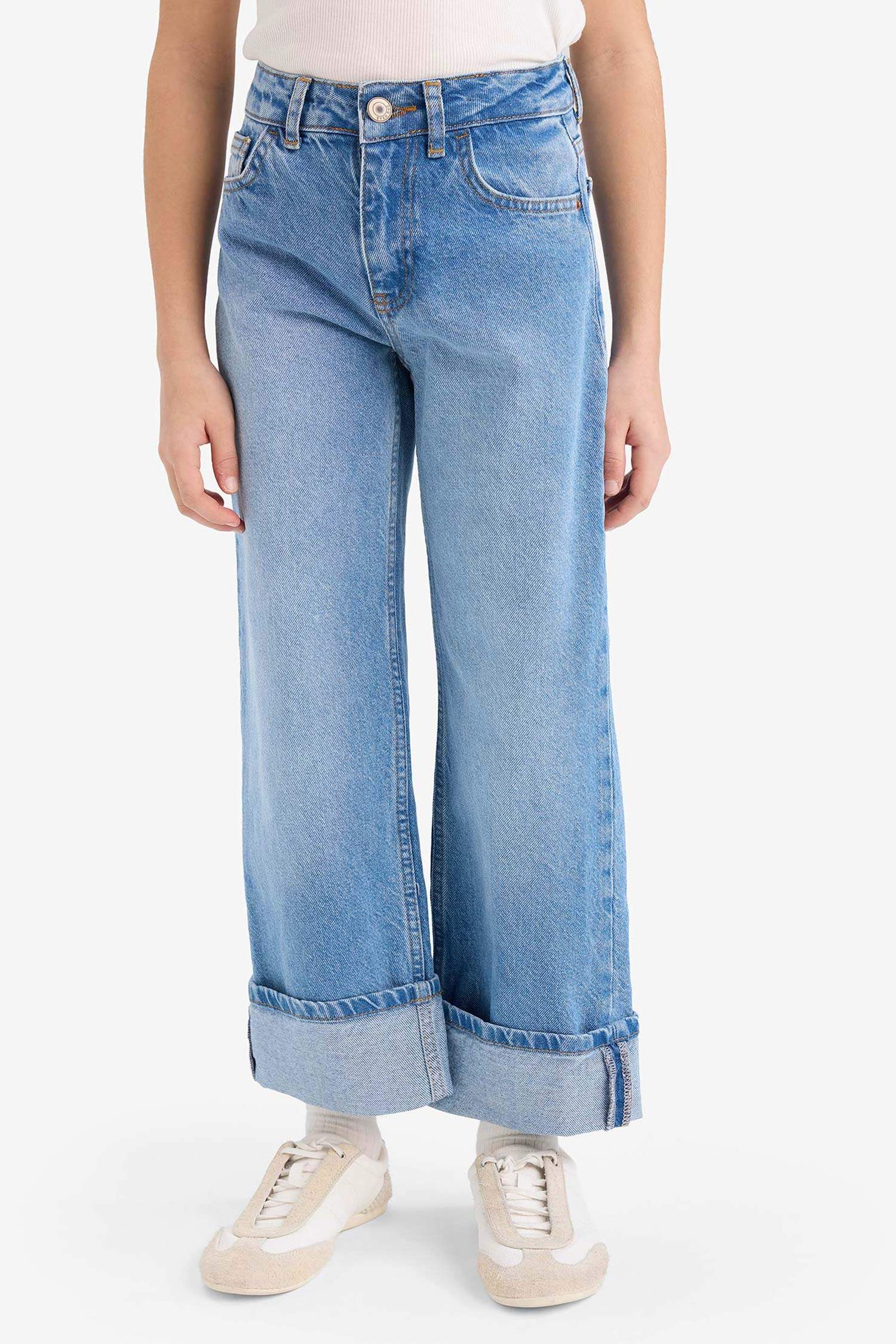 Kız Çocuk Straight Wide Geniş Paça Jean Pantolon