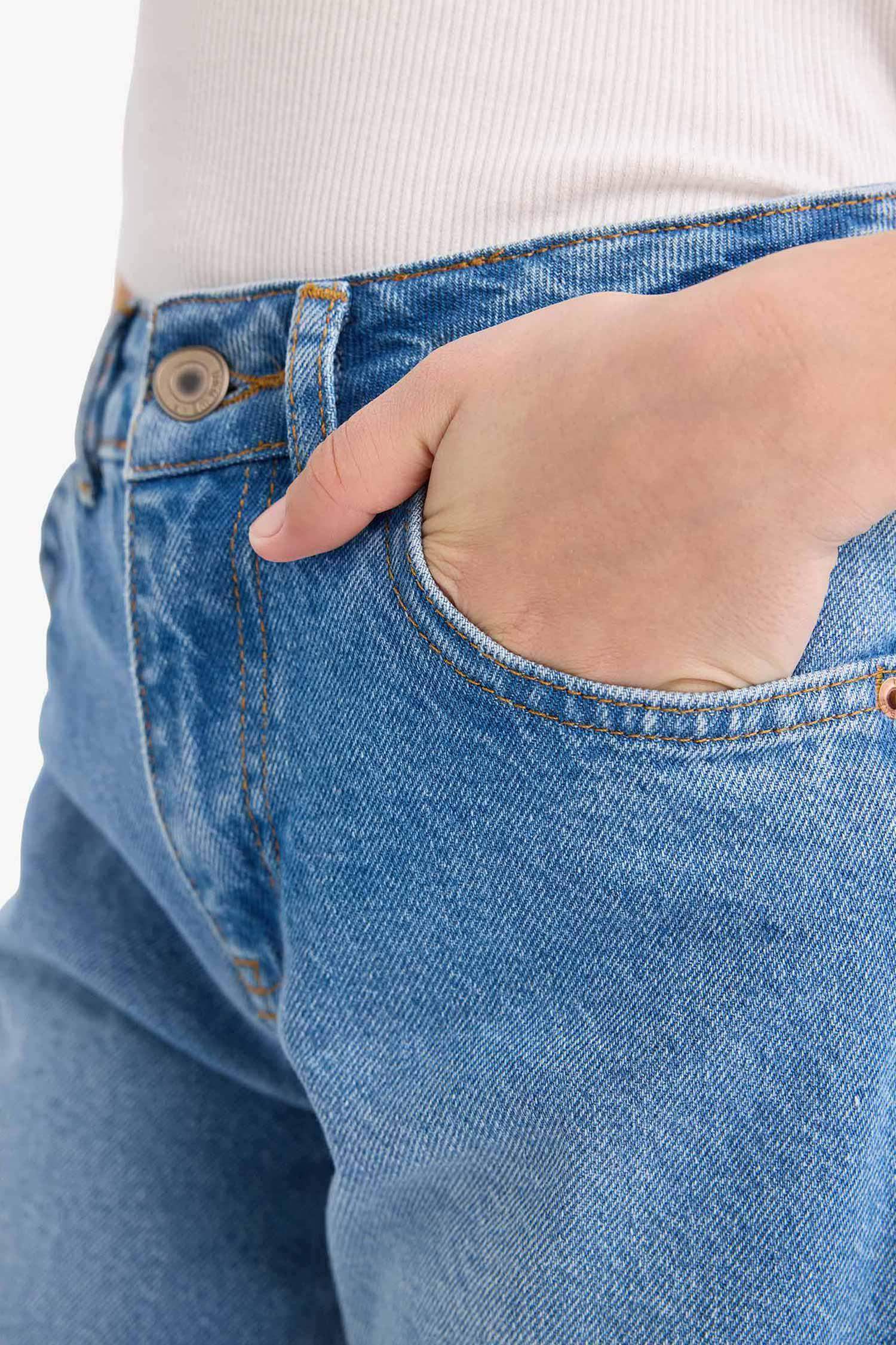 Қыздарға арналған Straight Wide кең балақты джинс шалбар