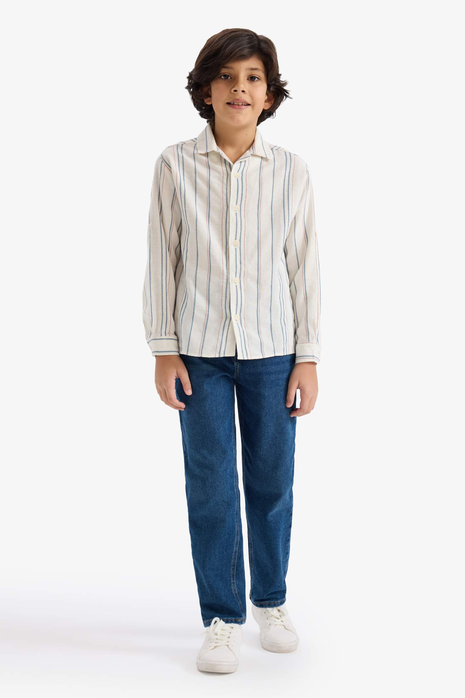 قميص مخطط ولادي ردن طويل اوفر سايز