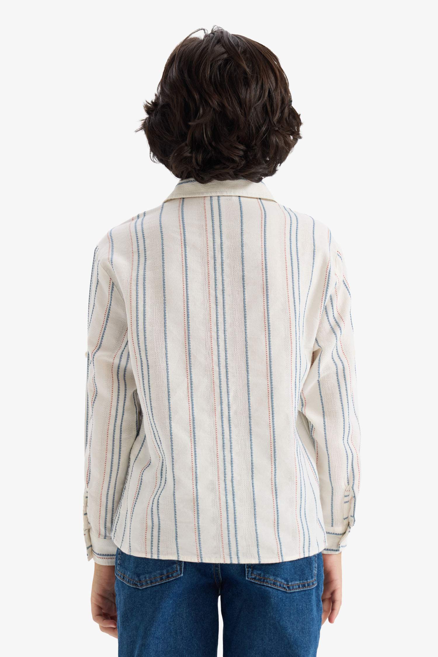 قميص مخطط ولادي ردن طويل اوفر سايز