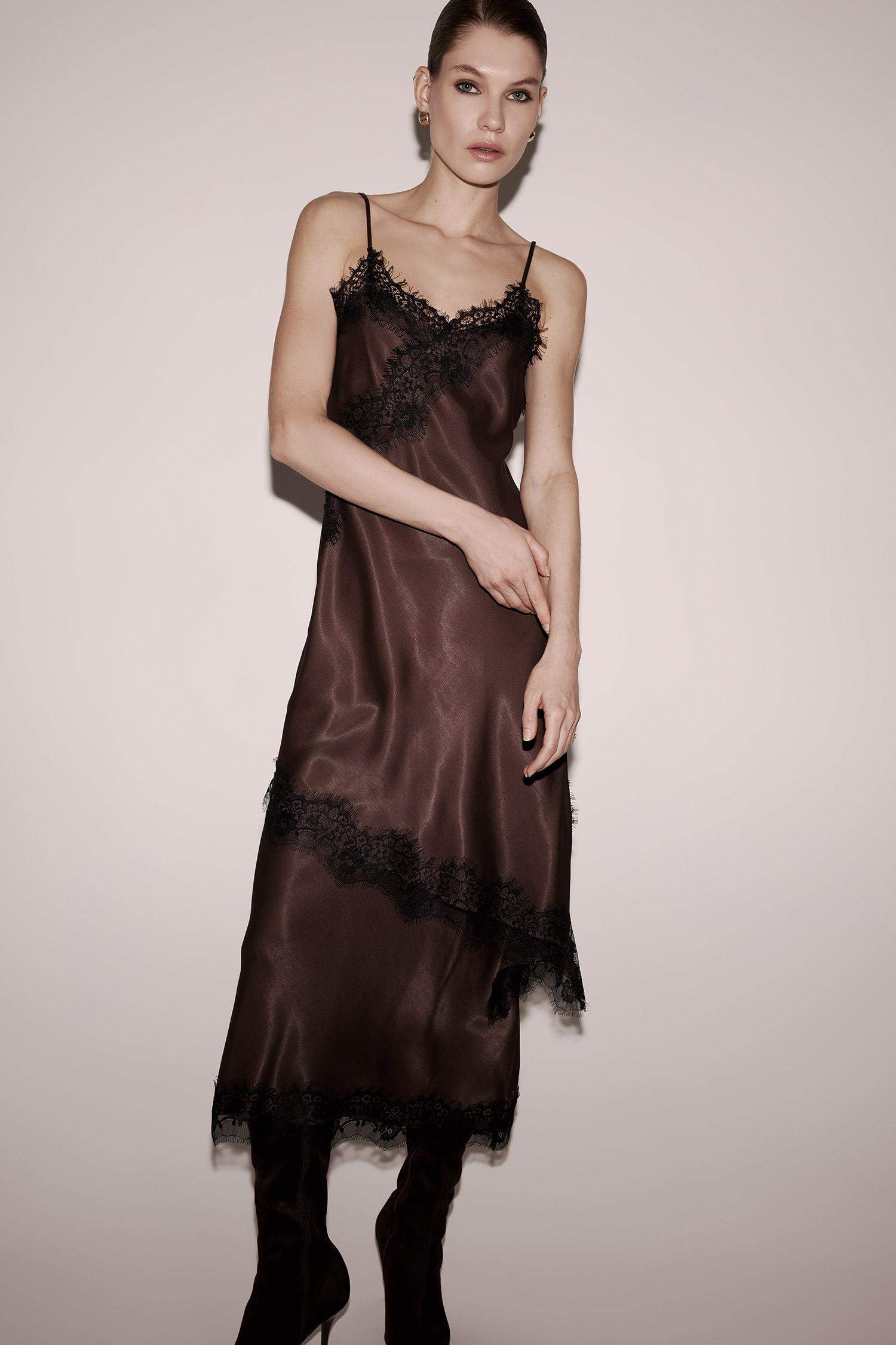 Kalem Normal Bel Saten Midi Etek