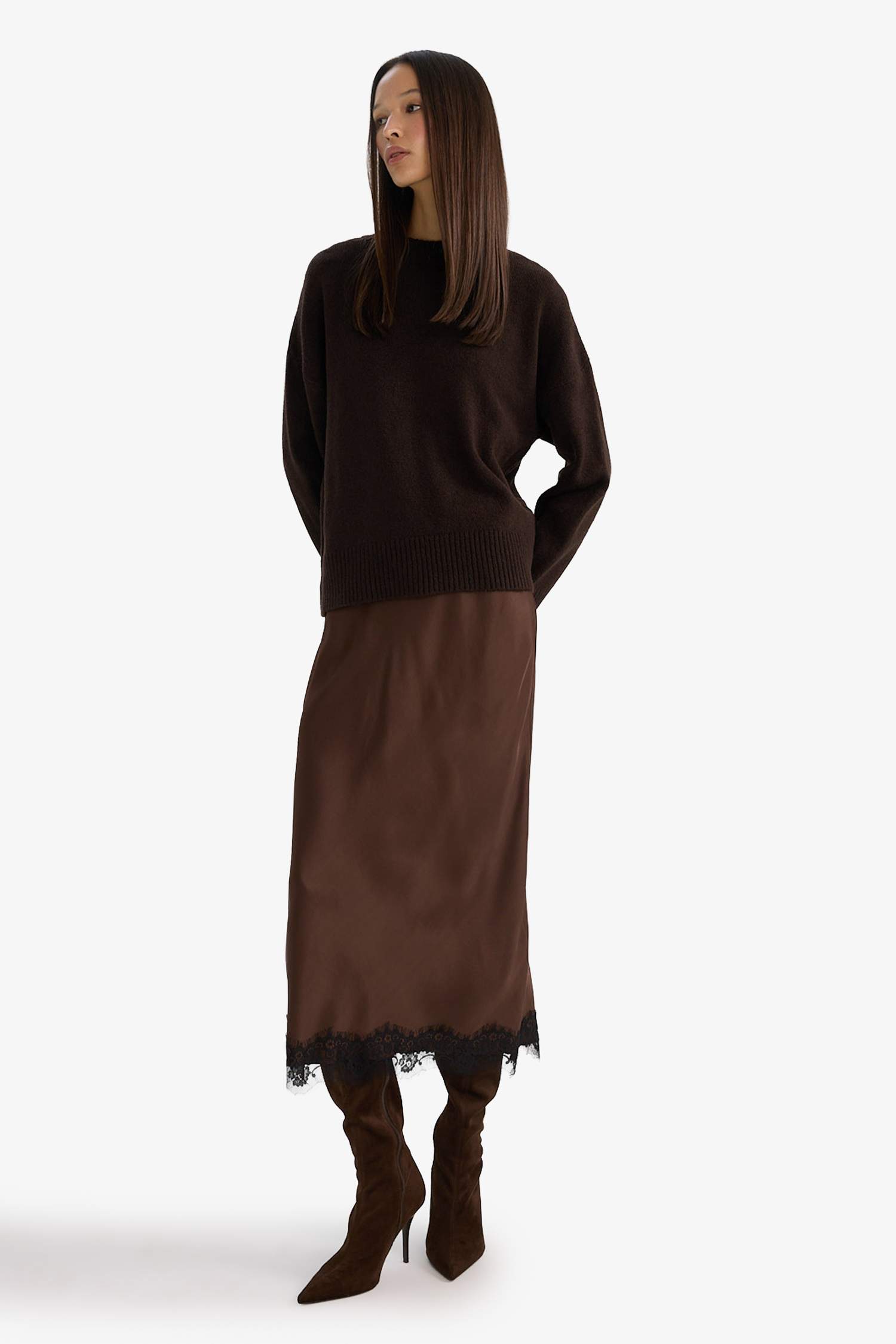 تنورة ميدي ستان بنسل بخصر عادي