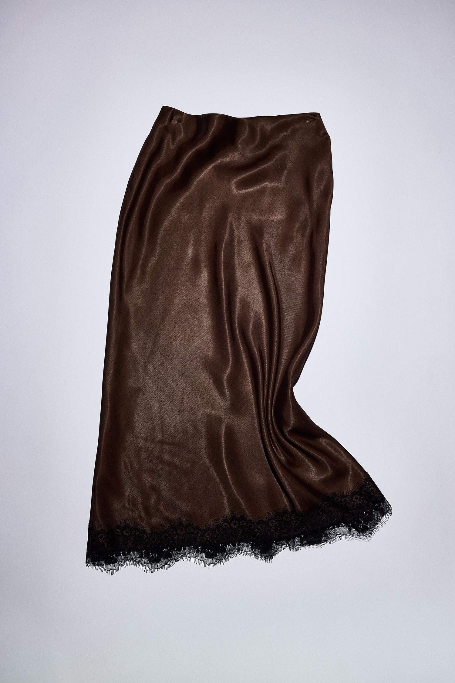 Kalem Normal Bel Saten Midi Etek