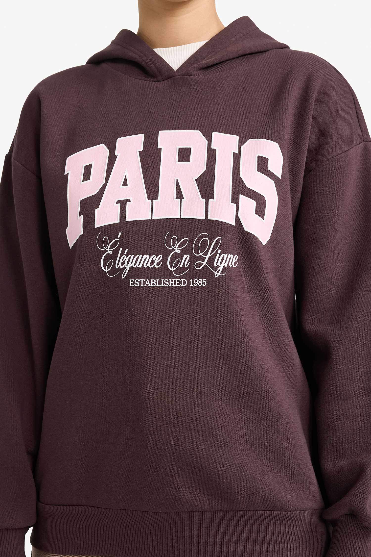 релакс пішімі қабаттық принт бас киімді Свитер