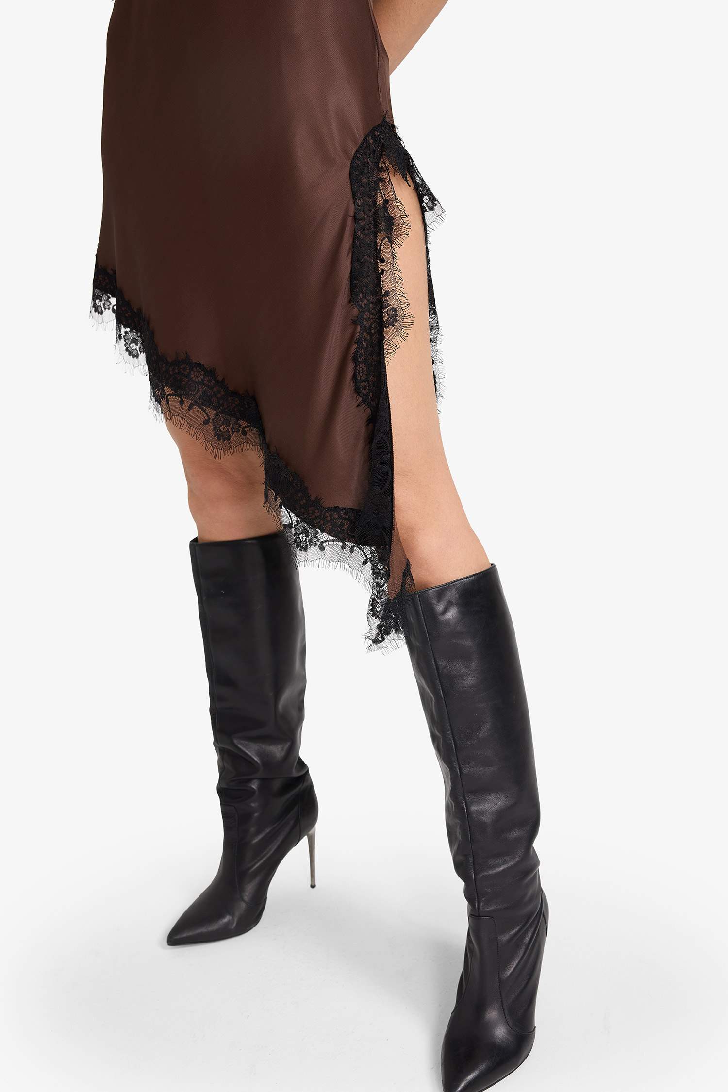 Yılbaşı Temalı V Yaka Saten Kolsuz Midi Elbise