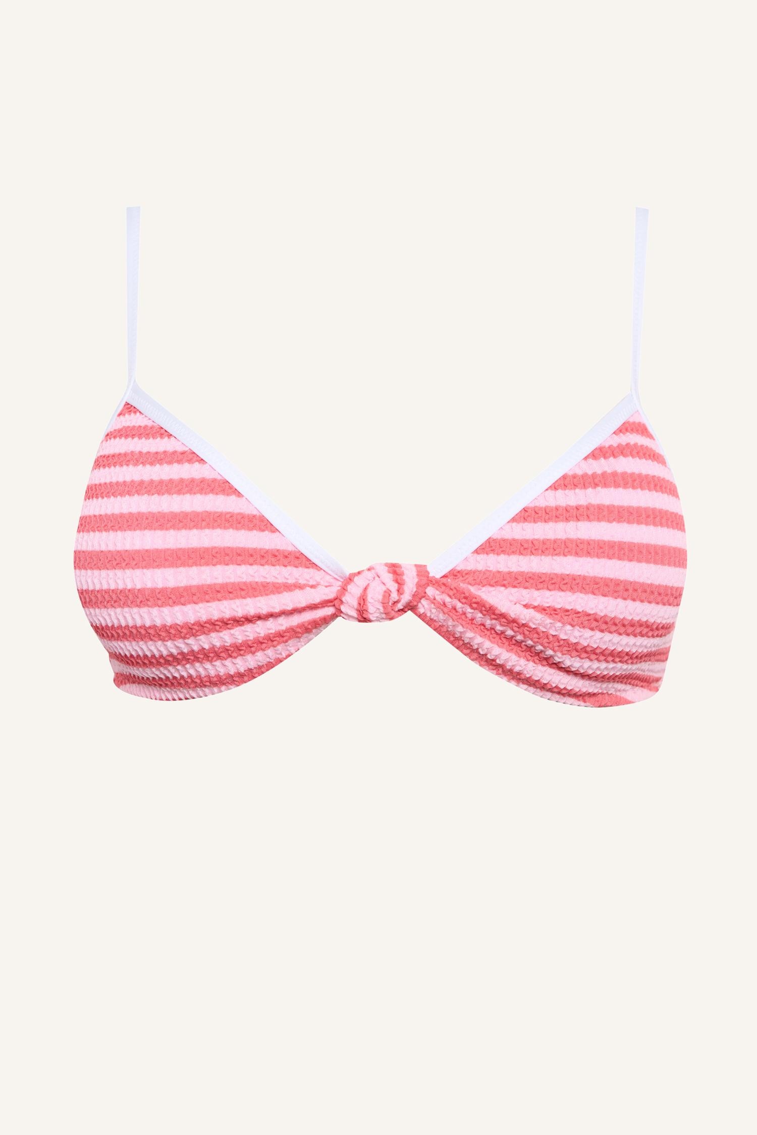 DeFacto Regular Fit Kırışık Dokulu Çizgili Bikini Üstü görsel 6