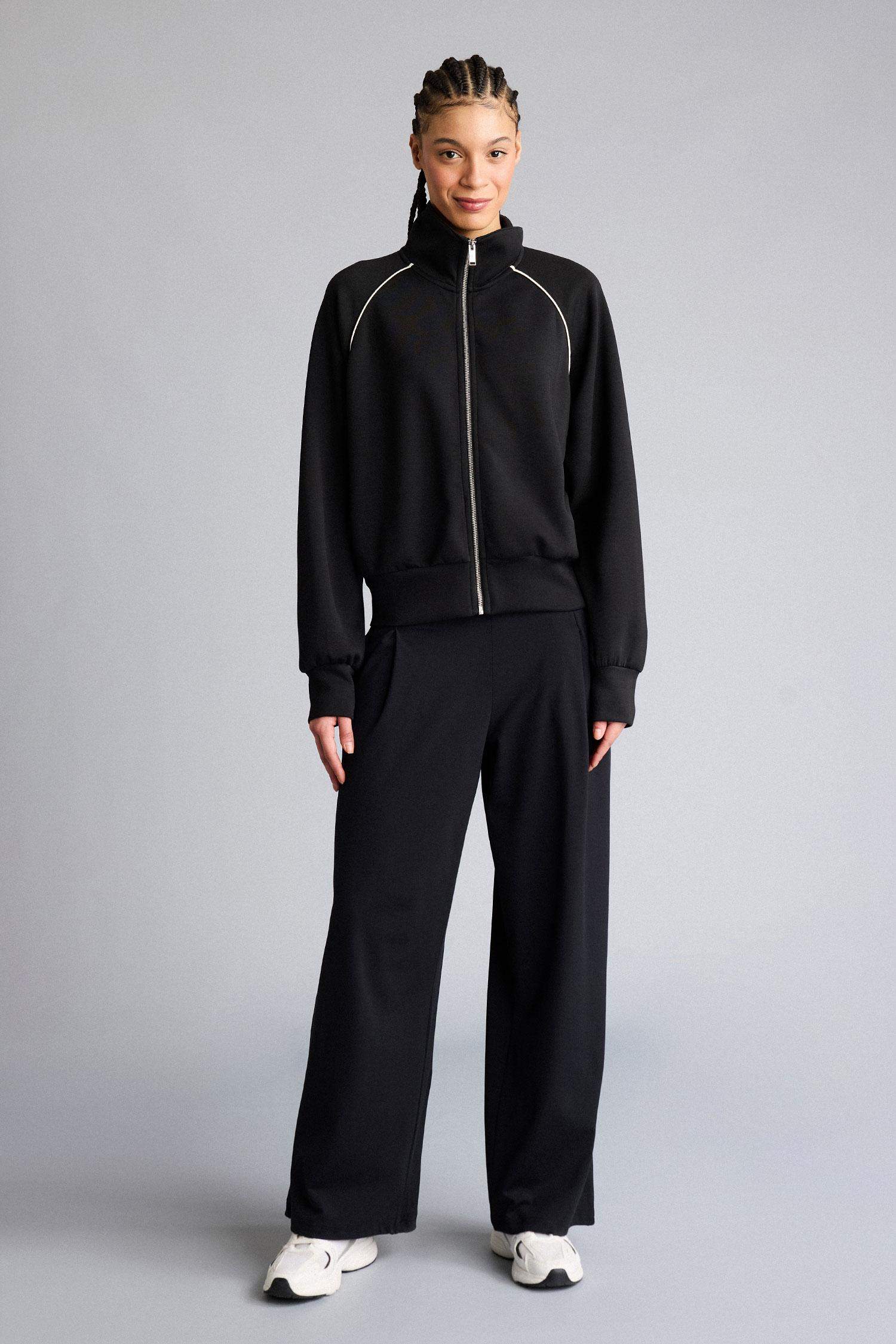 Wide Leg Long Pocketed Sports Sweatpants