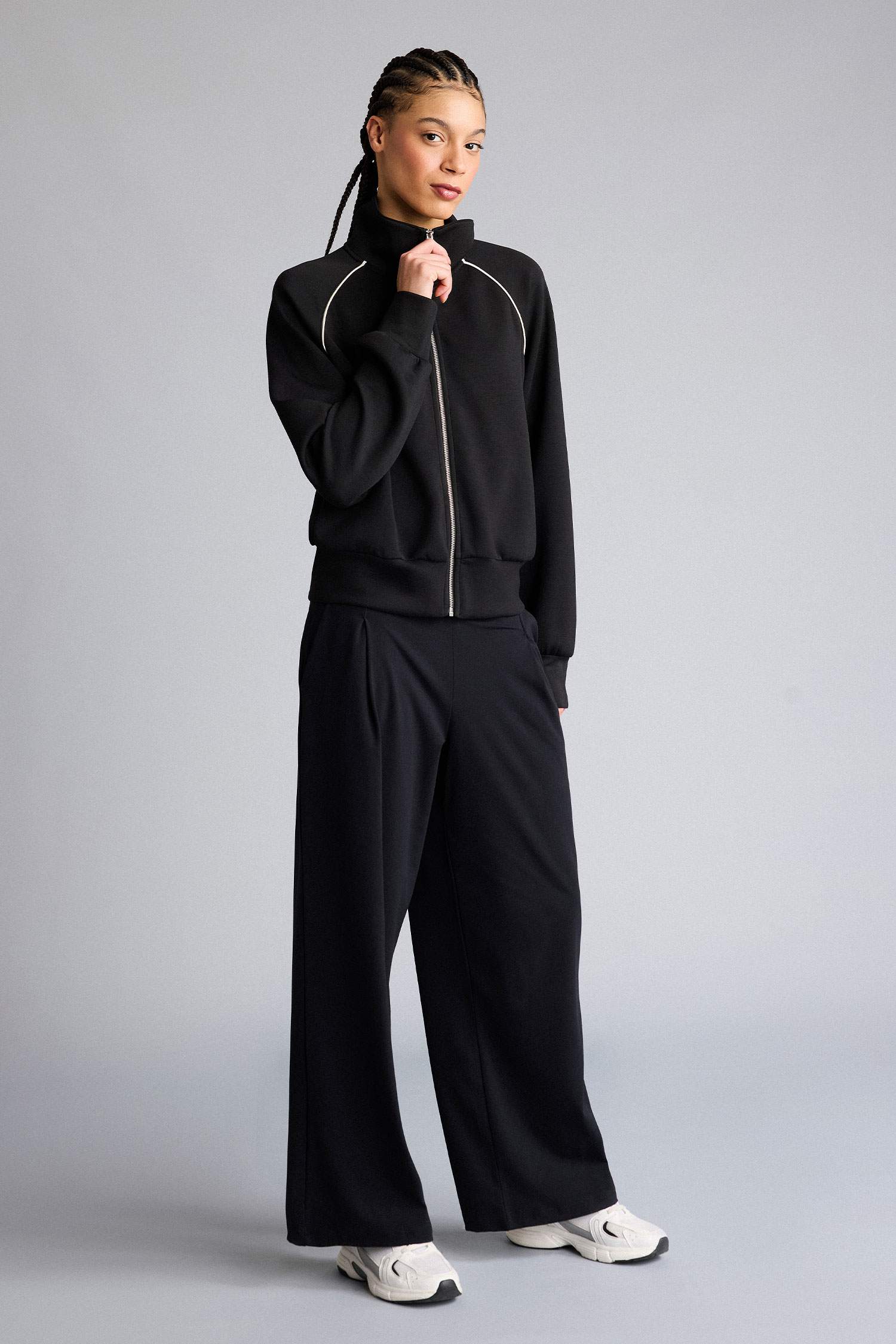 Wide Leg Long Pocketed Sports Sweatpants