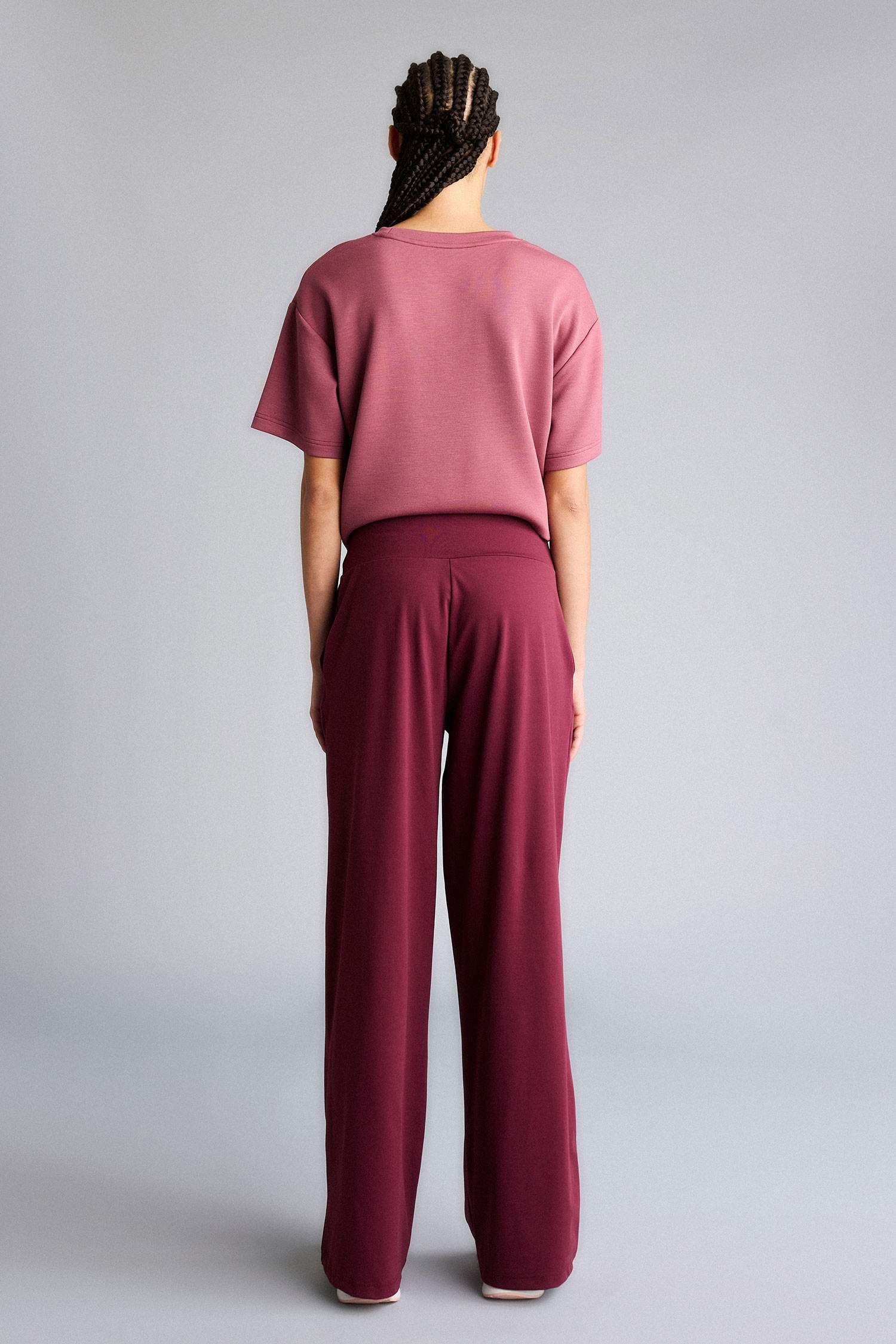 بنطرون بجامة رياضي وايد ليج برجل واسع بجيب