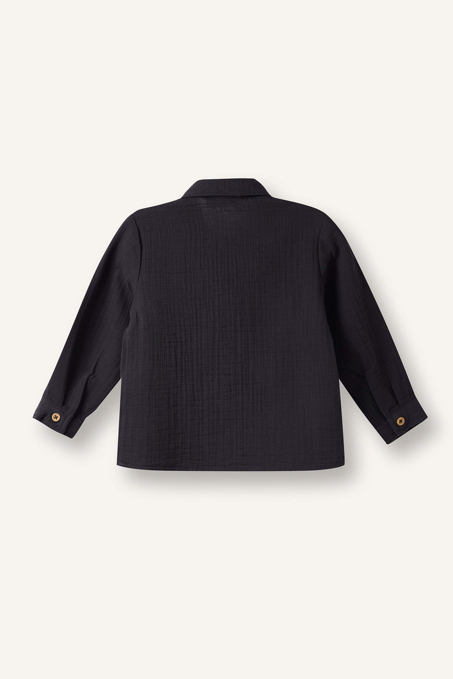 Erkek Bebek Polo Yaka Müslin Uzun Kollu Gömlek