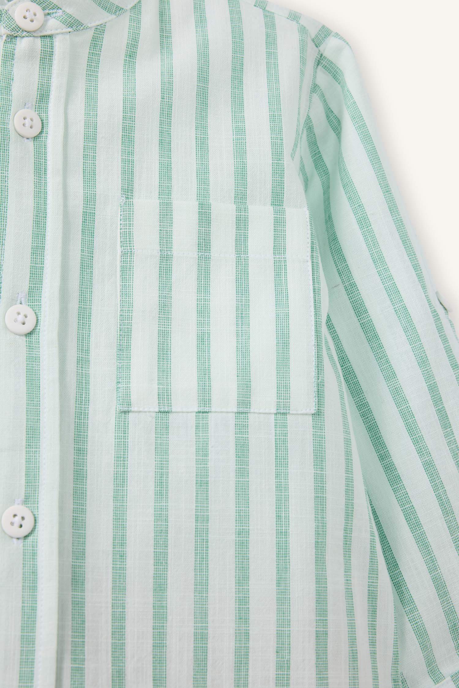 Erkek Bebek Poplin 2'li Takım Çizgili Gömlek Pantolon