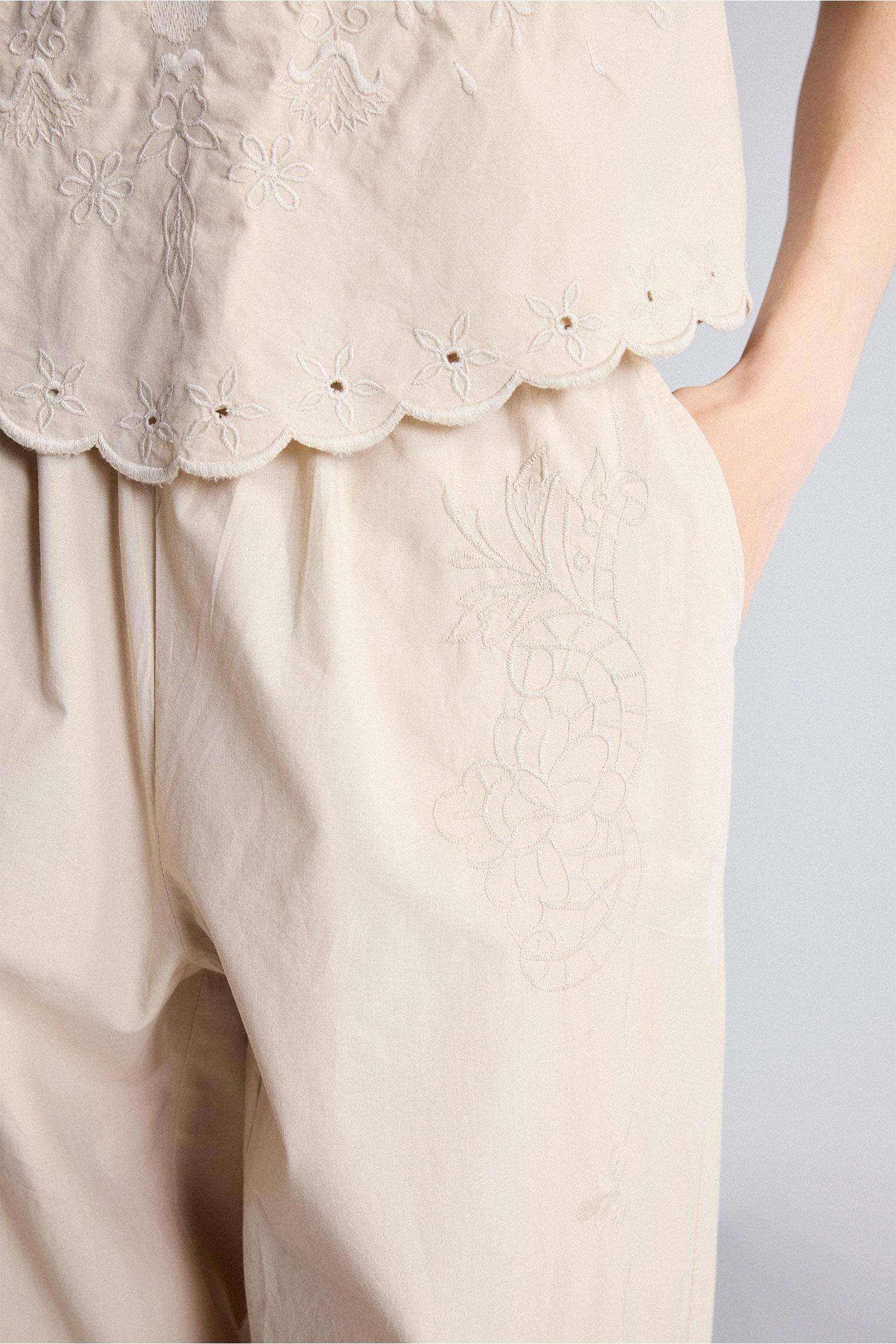 DeFacto %100 Pamuk Wide Leg Poplin Düz Paça Pantolon görsel 6