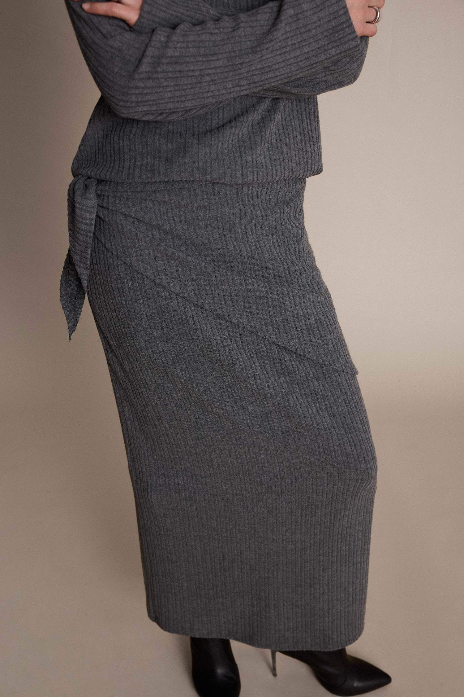 A Kesim Normal Bel Fitilli Kaşkorse Midi Etek