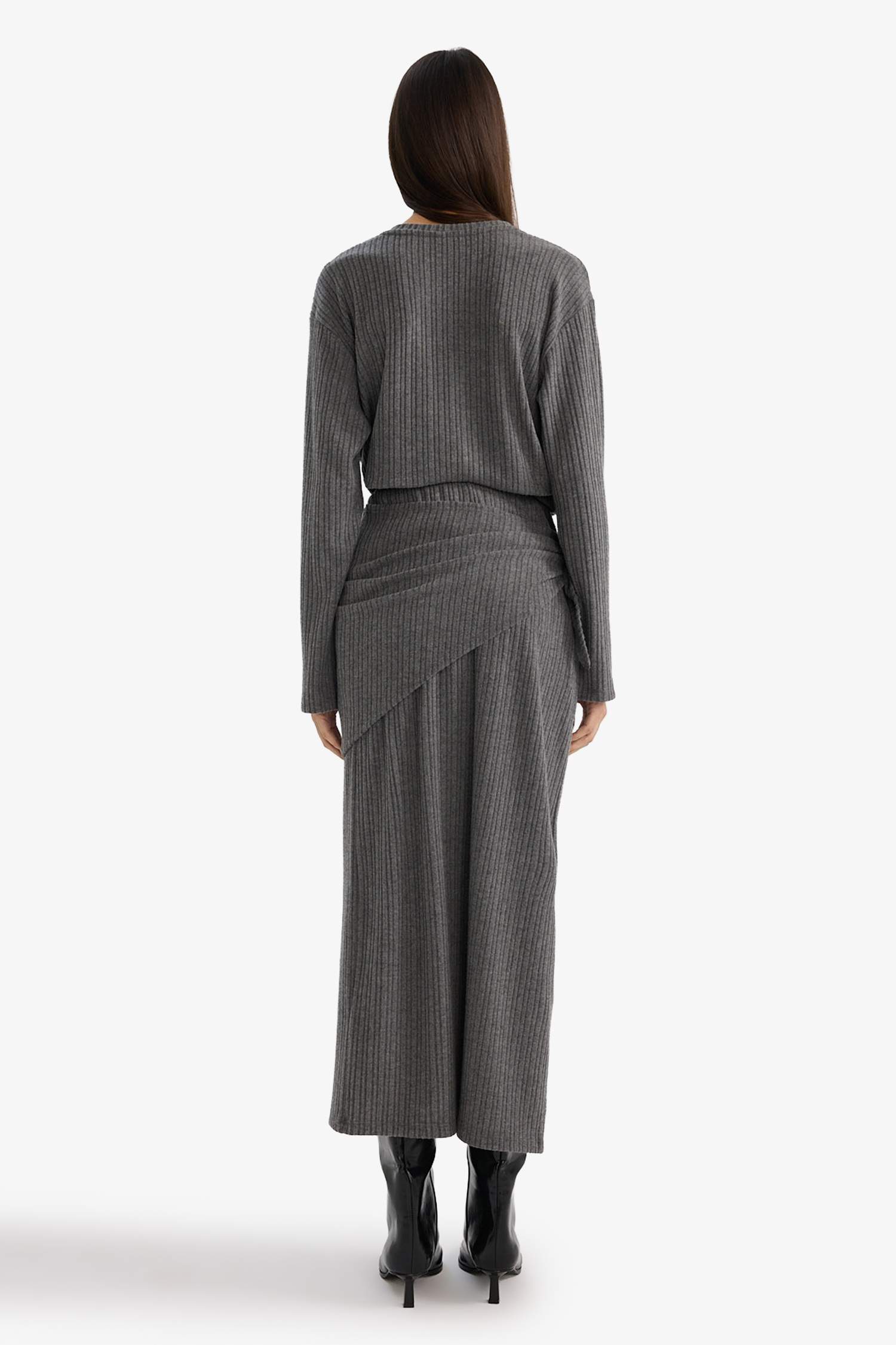 A Kesim Normal Bel Fitilli Kaşkorse Midi Etek