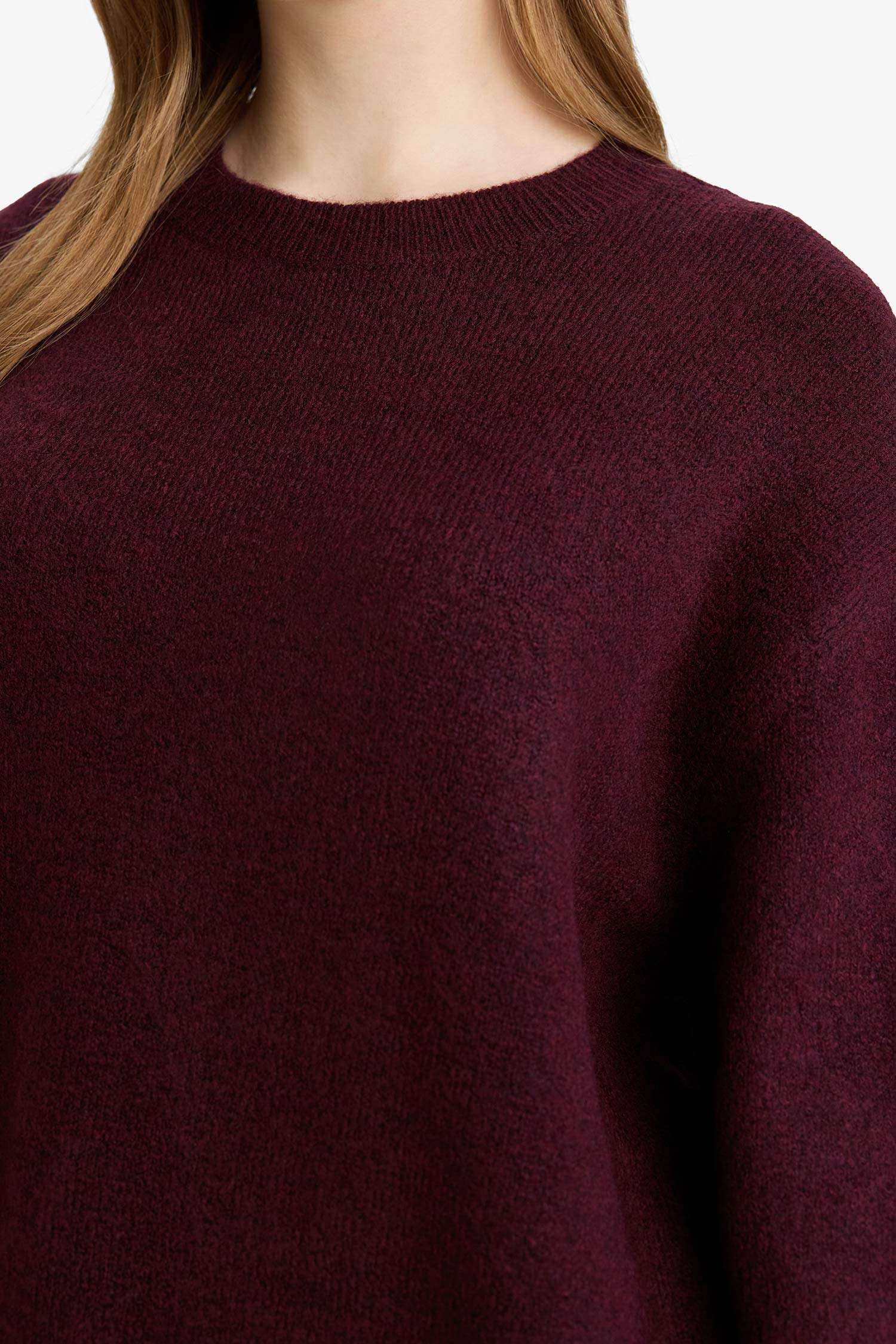 Loose Fit Bisiklet Yaka Triko Kazak Tunik