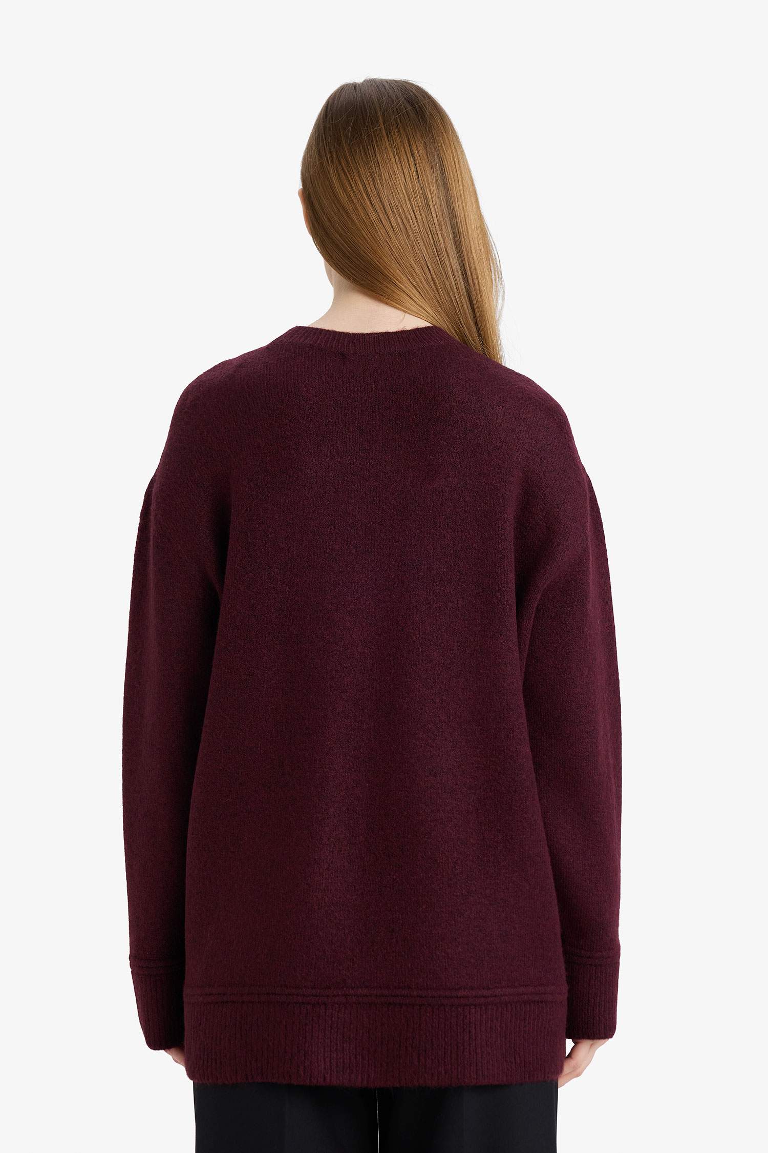 Loose Fit Bisiklet Yaka Triko Kazak Tunik