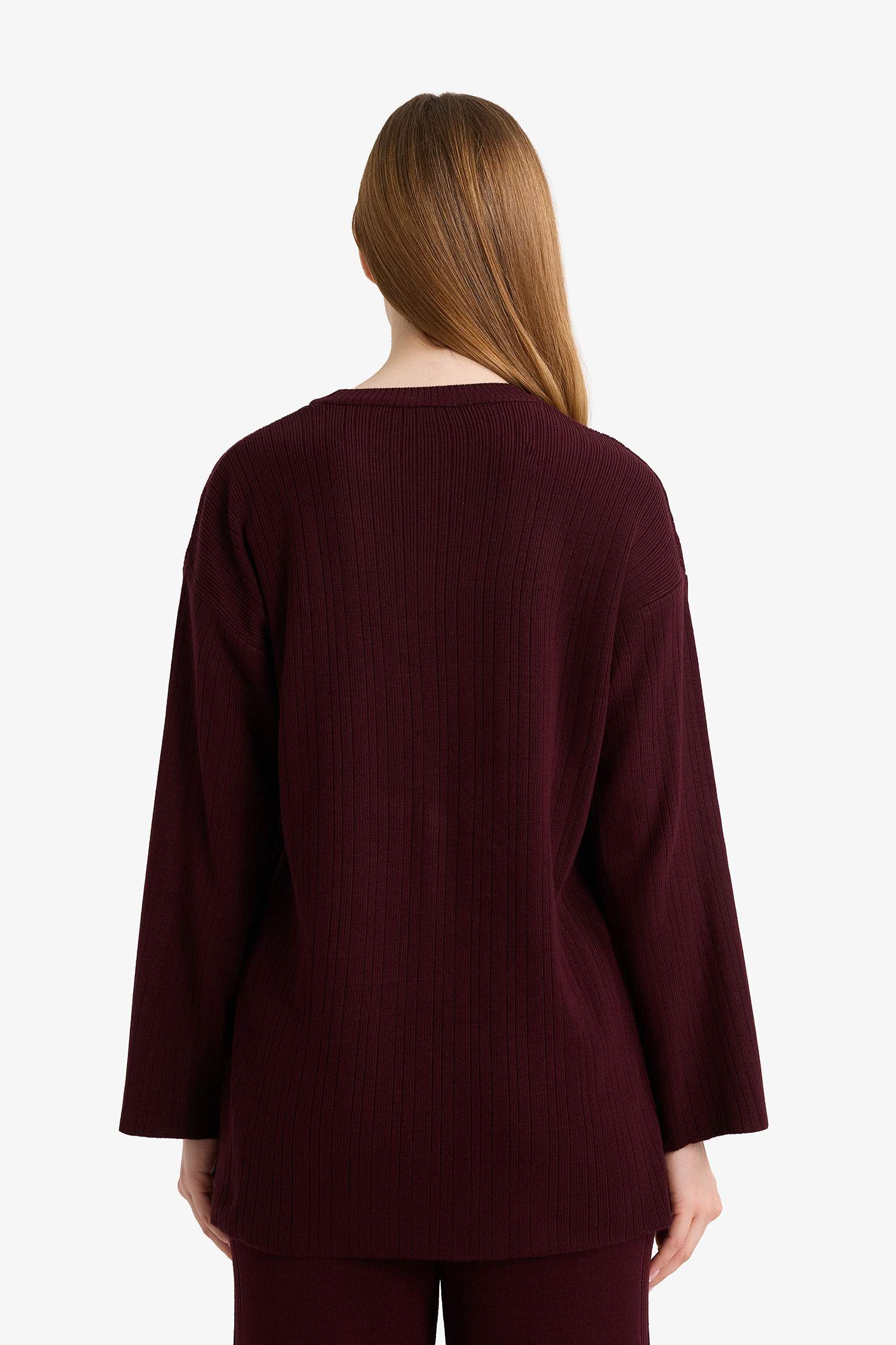 Loose Fit Bisiklet Yaka Triko Kazak Tunik