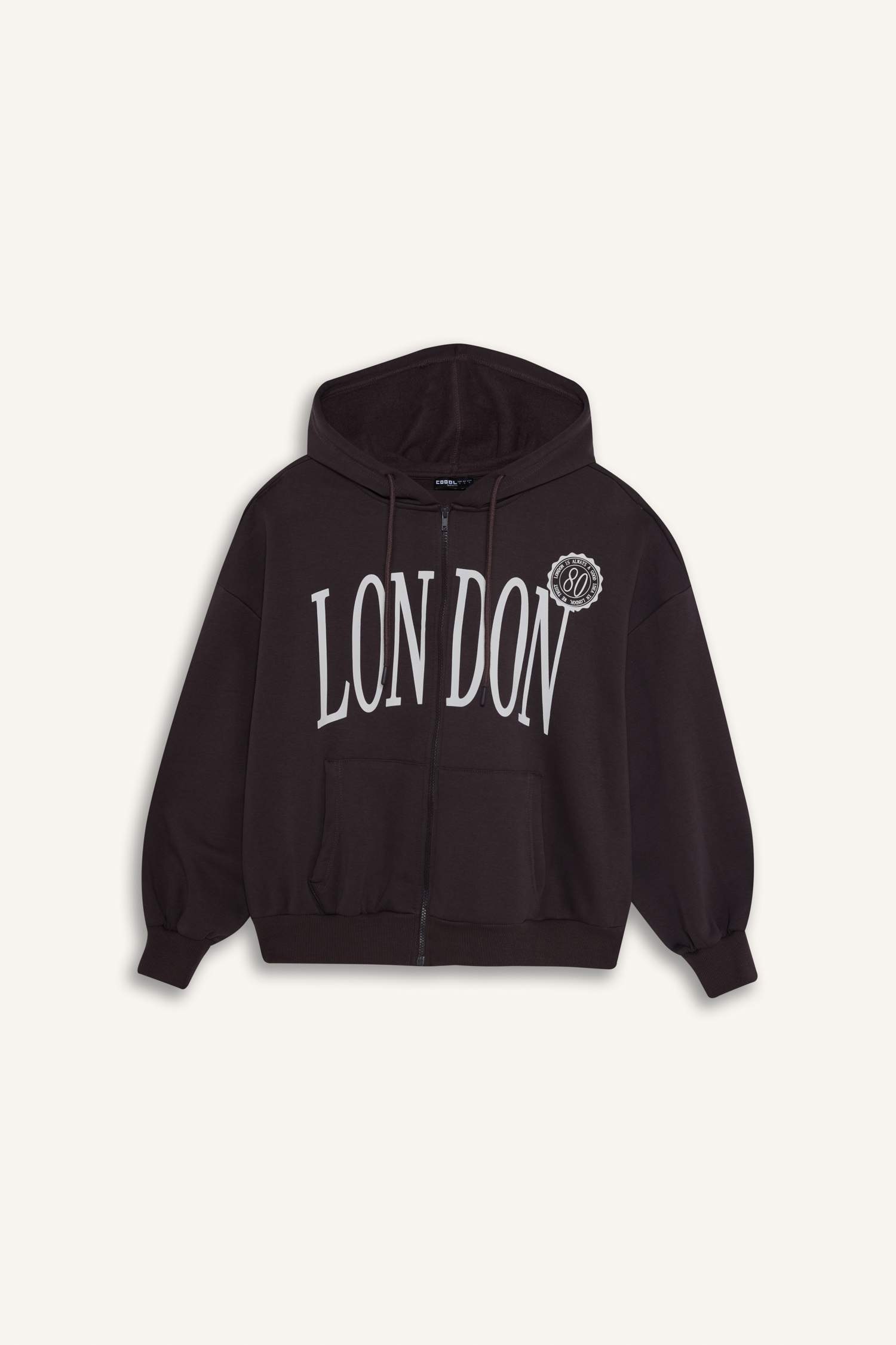 جاكيت رياضي اوفر سايز مطبوع قماش سميك