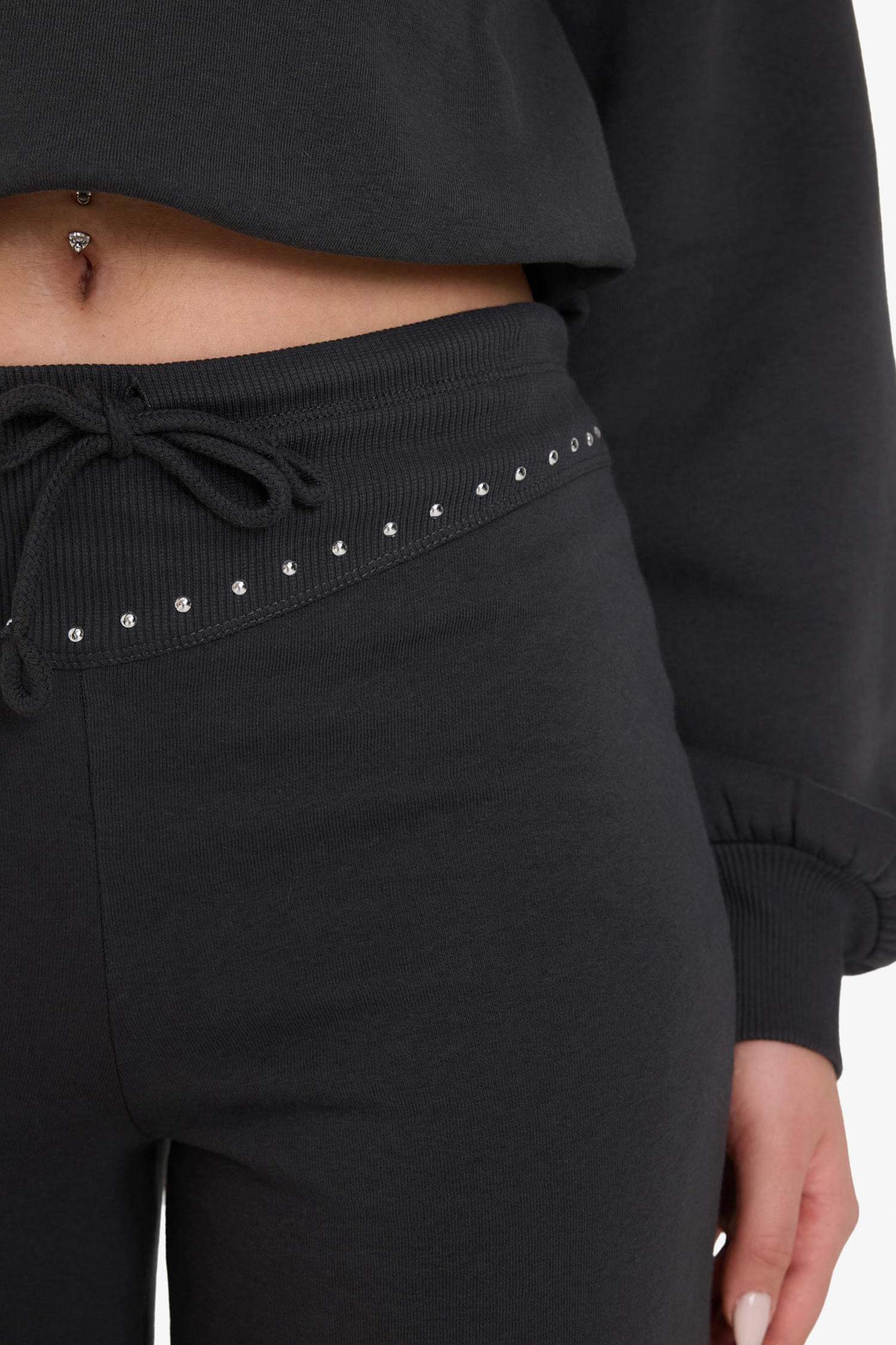 Straight Fit Beli Bağcıklı Geniş Paça Eşofman Altı