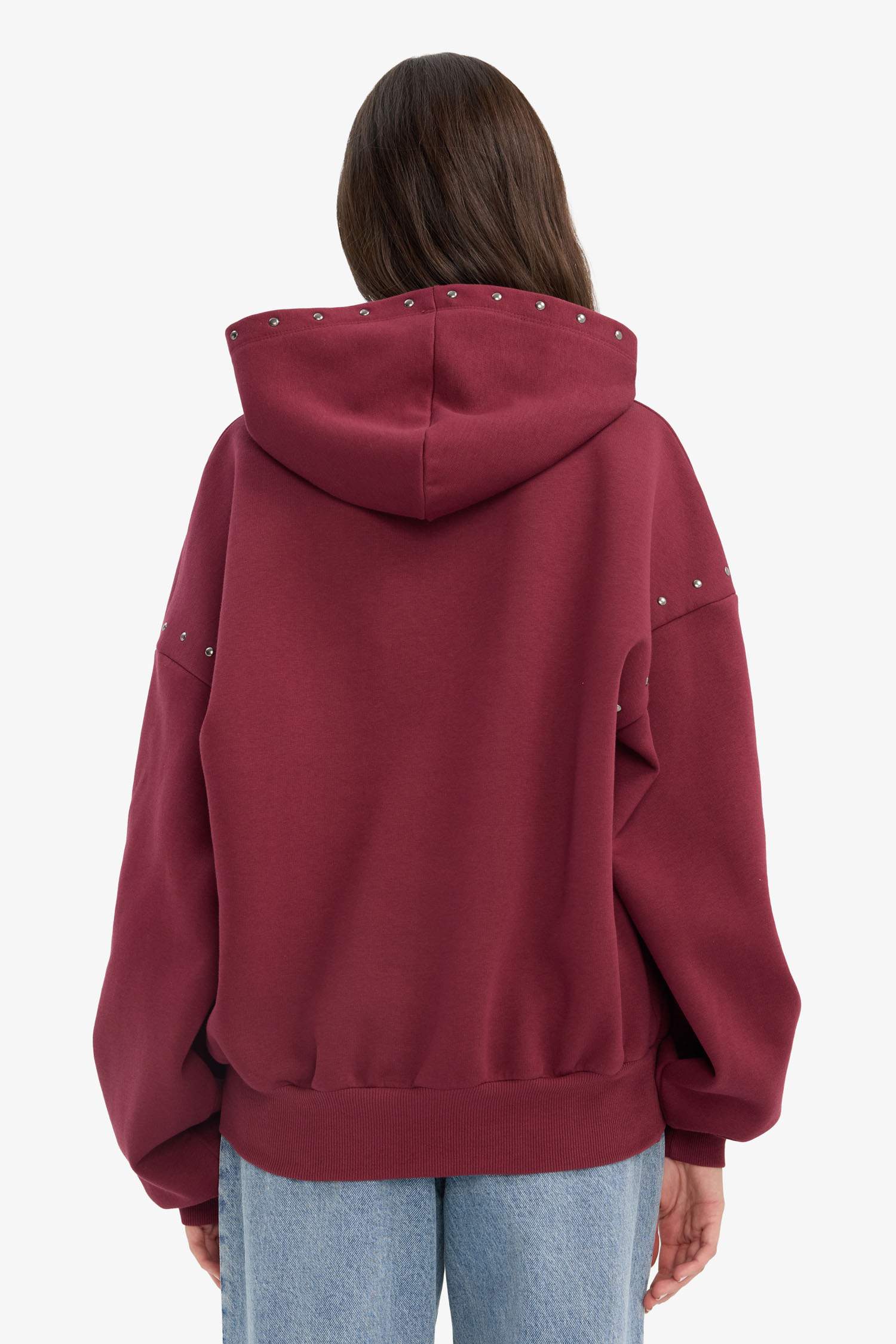 Oversize Geniş Kalıp Kapüşonlu Kalın Kumaş Sweatshirt