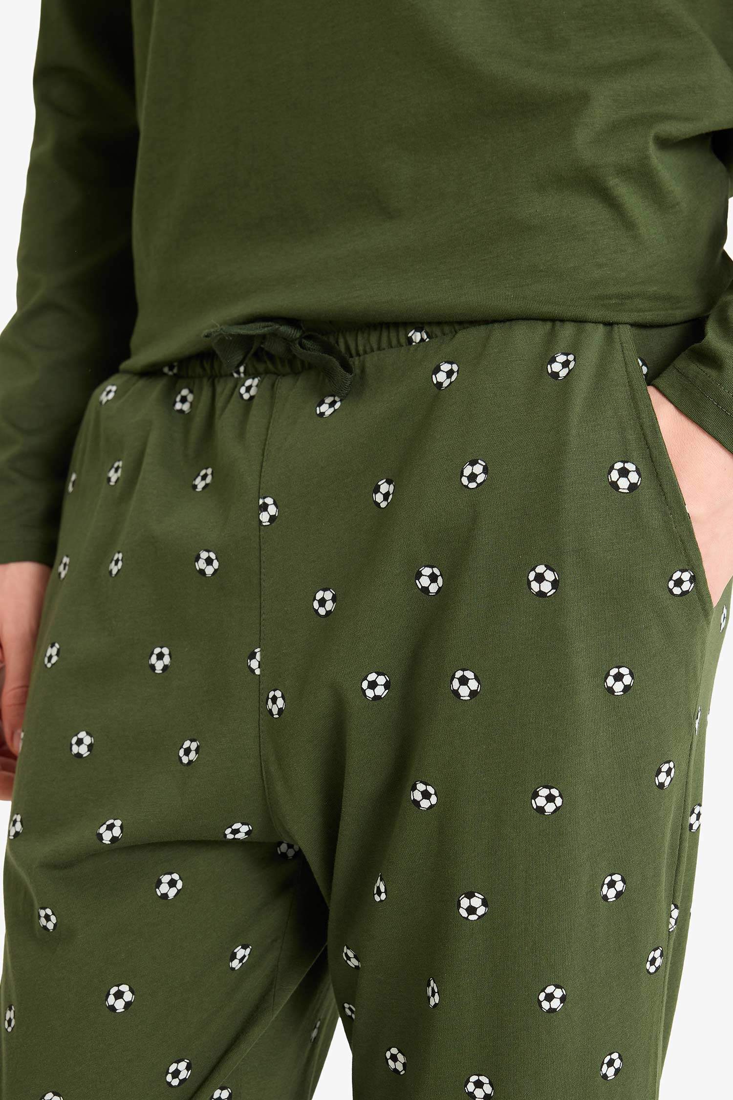 Pijama Takımı Regular Fit Uzun Kollu Üst Desenli Uzun Alt