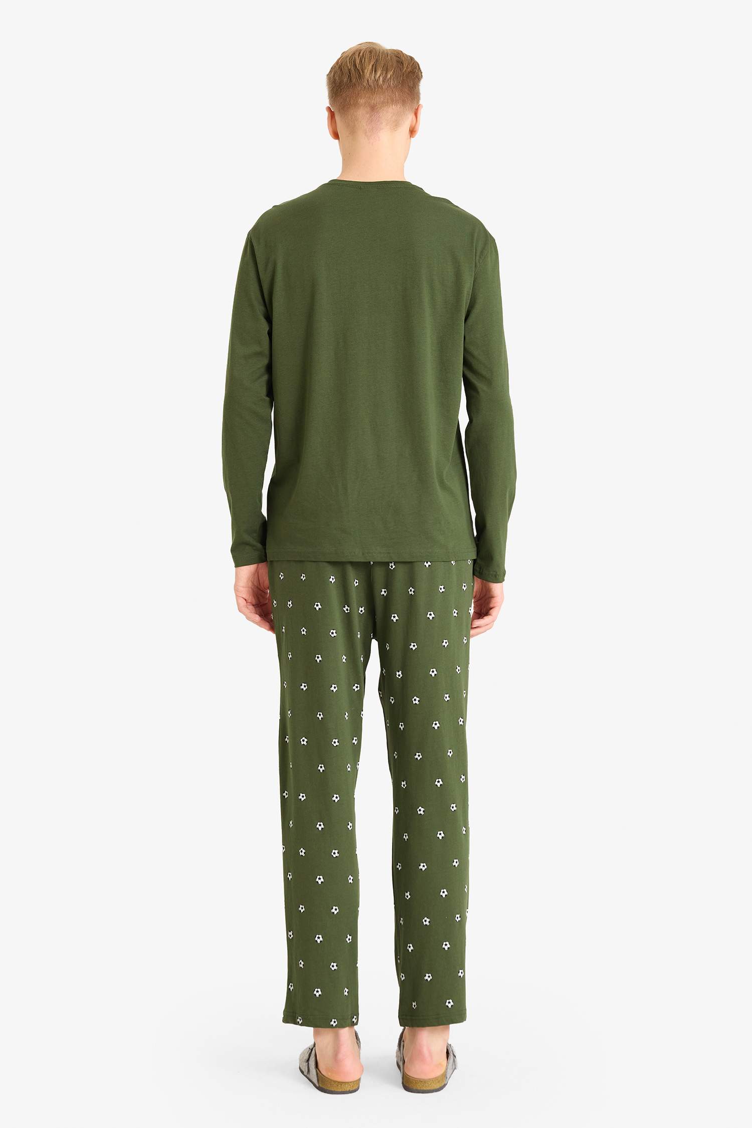 Pijama Takımı Regular Fit Uzun Kollu Üst Desenli Uzun Alt