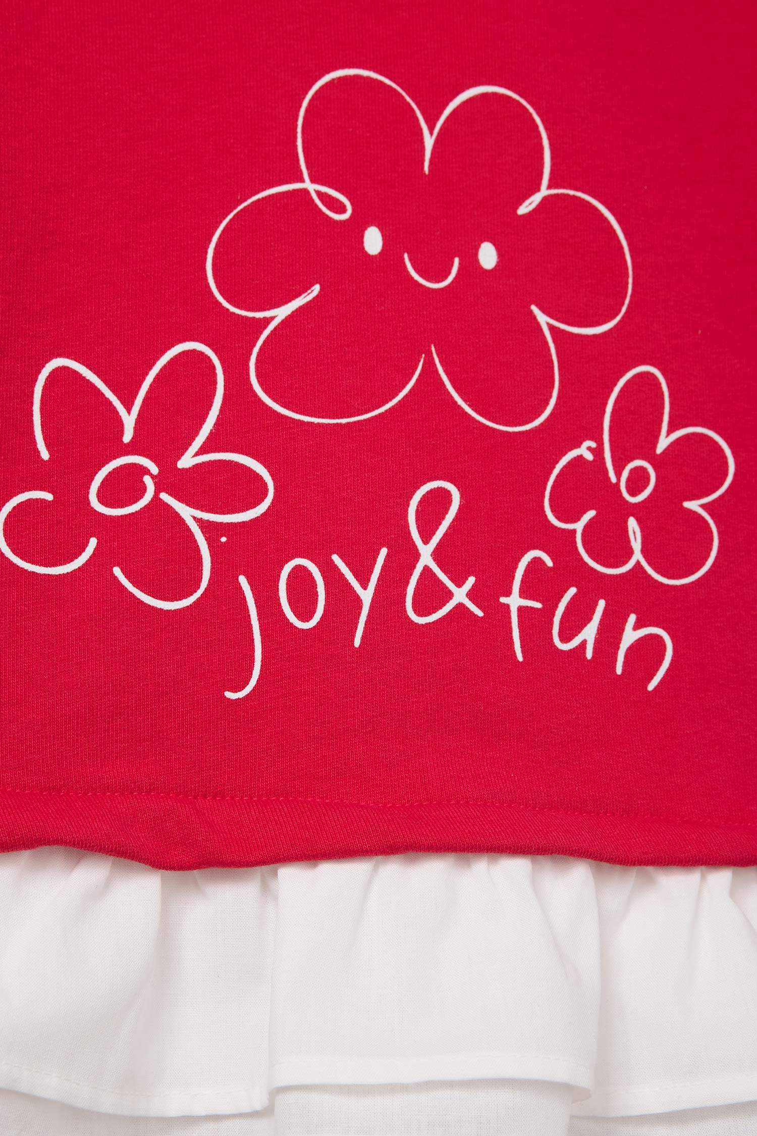 Kız Bebek Oversize Geniş Kalıp Bisiklet Yaka Çiçekli Sweatshirt