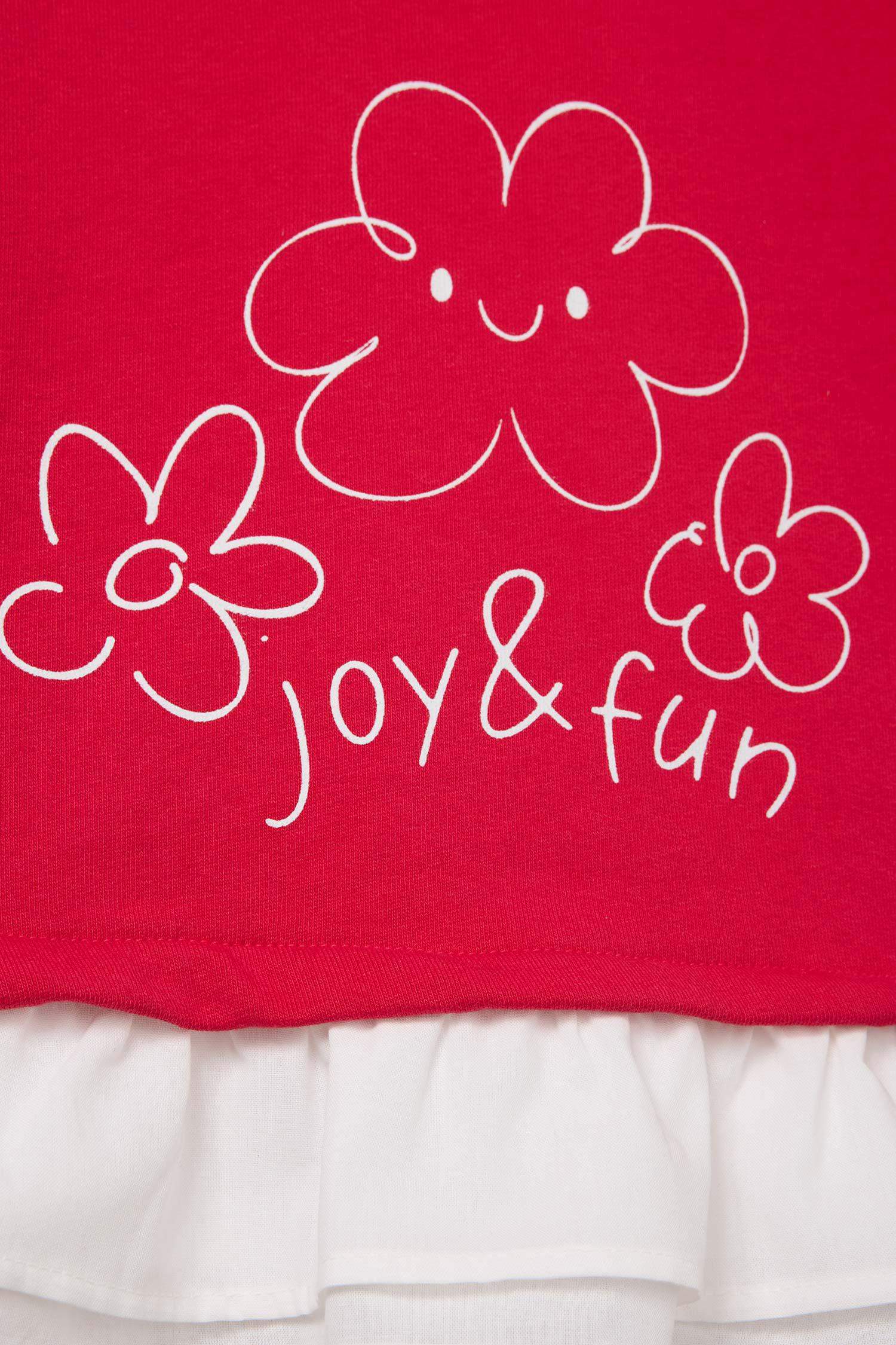 Қыз сәбилерге арналған Oversize кең пішімді дөңгелек жағалы гүлді свитшот