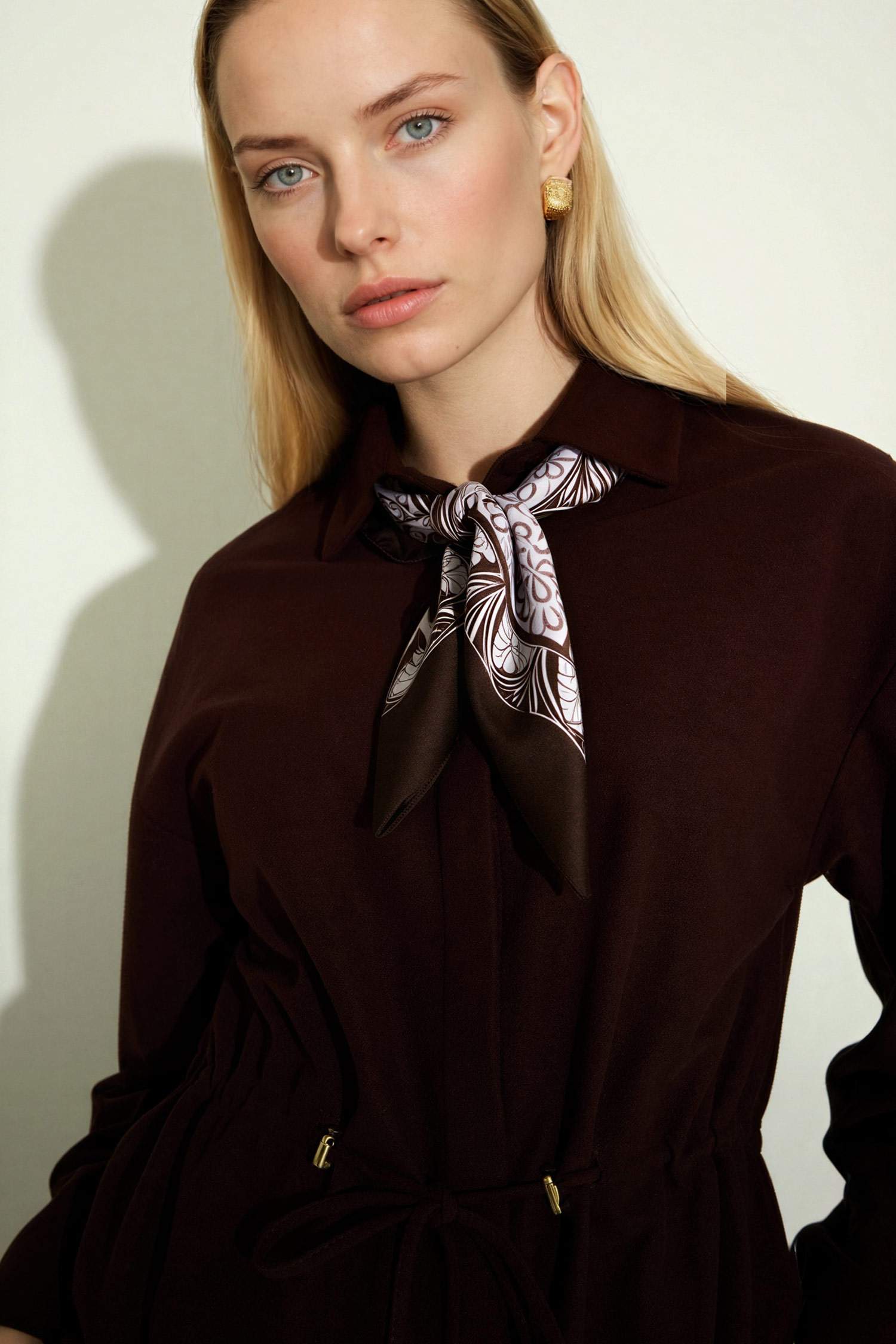 Regular Fit Shirt Collar Suede Long Sleeve Shirt