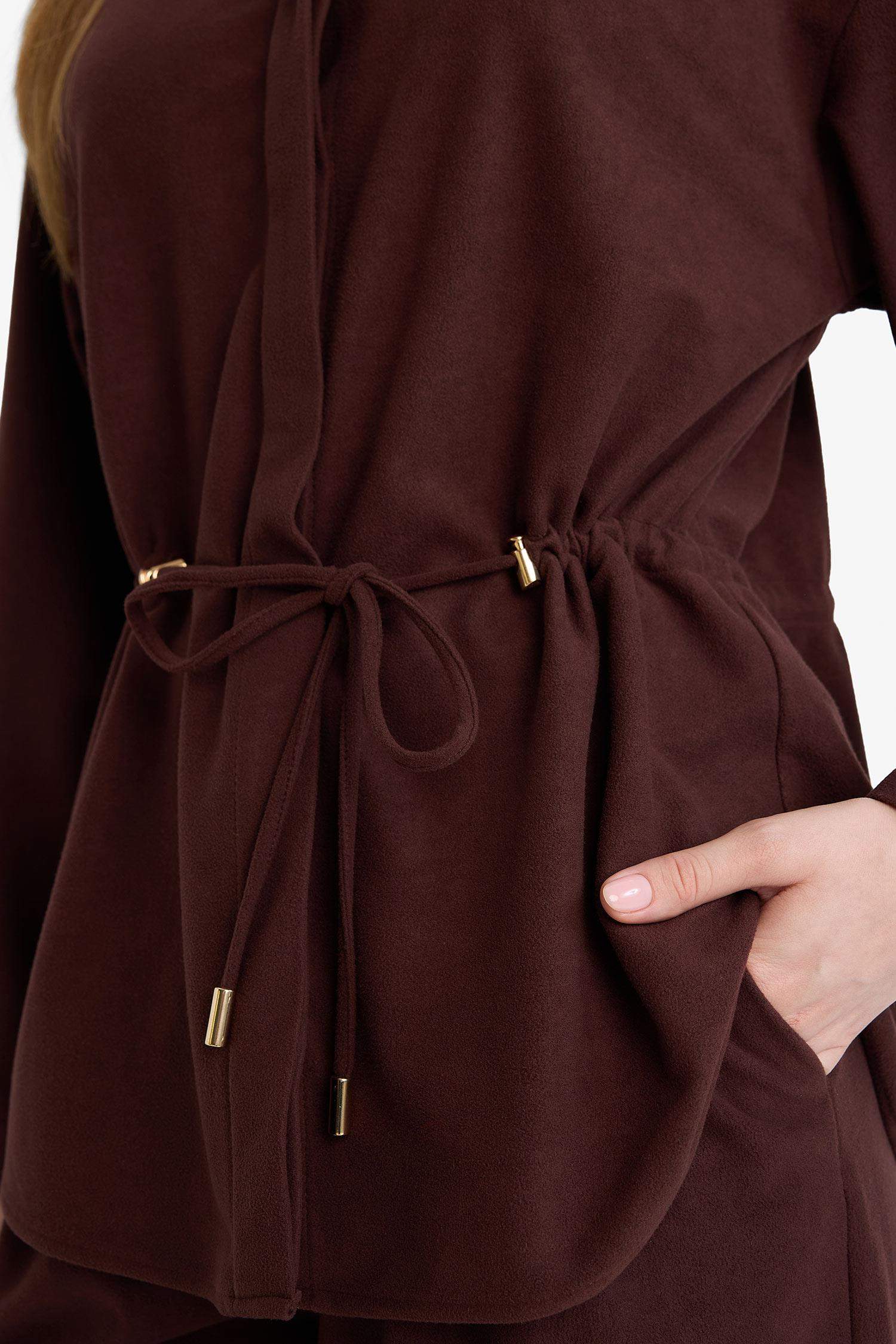 Regular Fit Shirt Collar Suede Long Sleeve Shirt