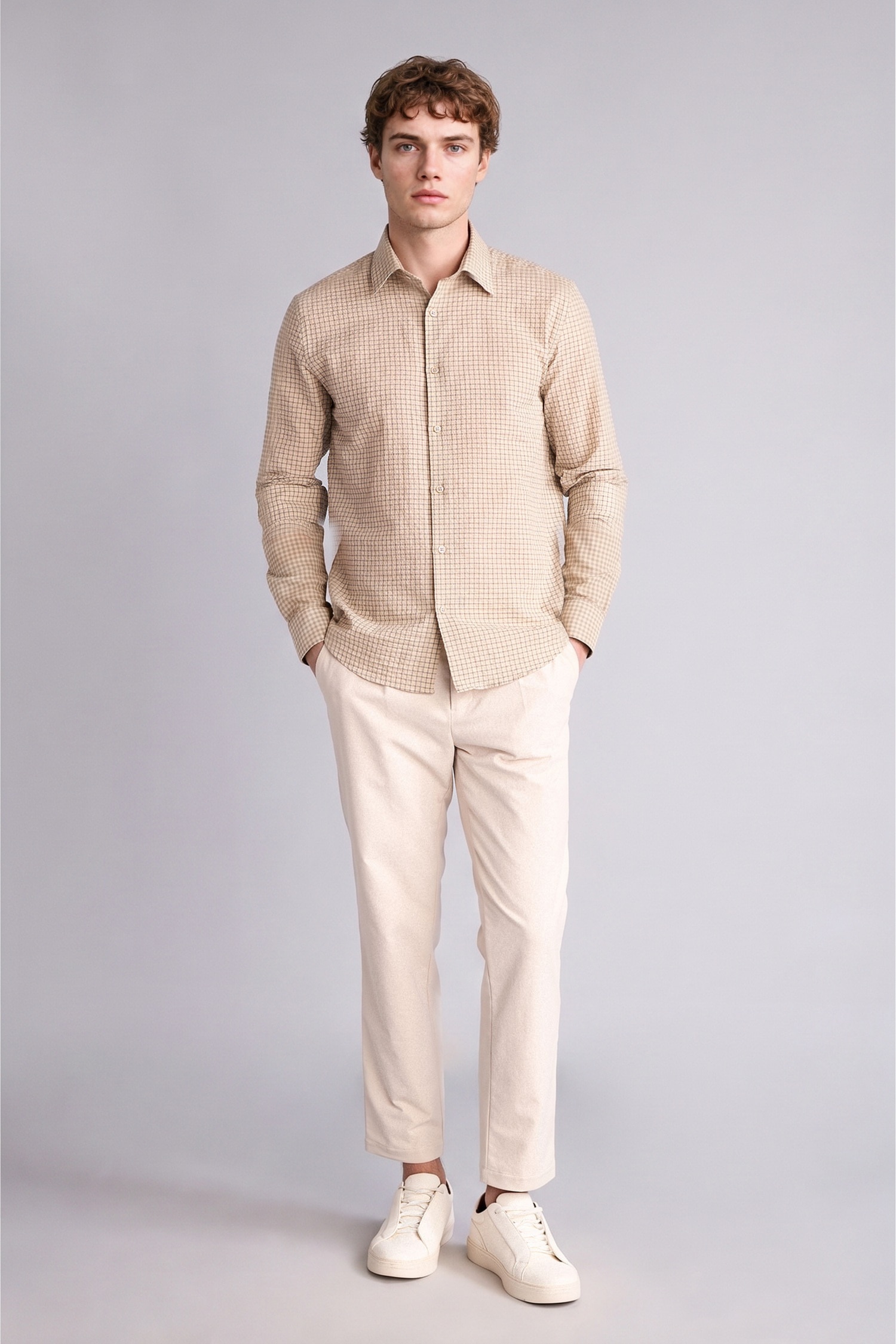 DeFacto Modern Fit Çapraz Dokuma Gömlek görsel 2