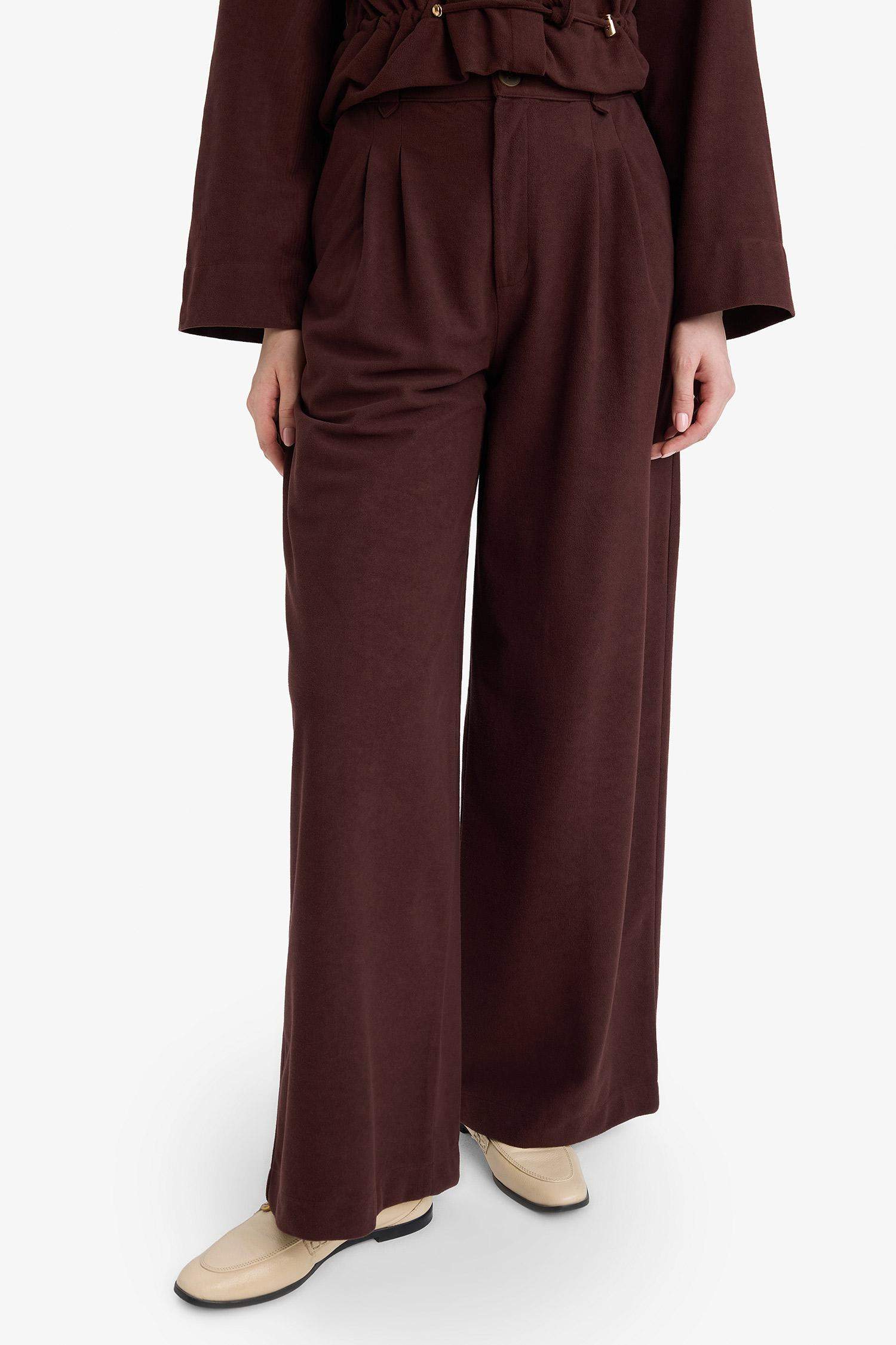Suede Wide Leg Trousers