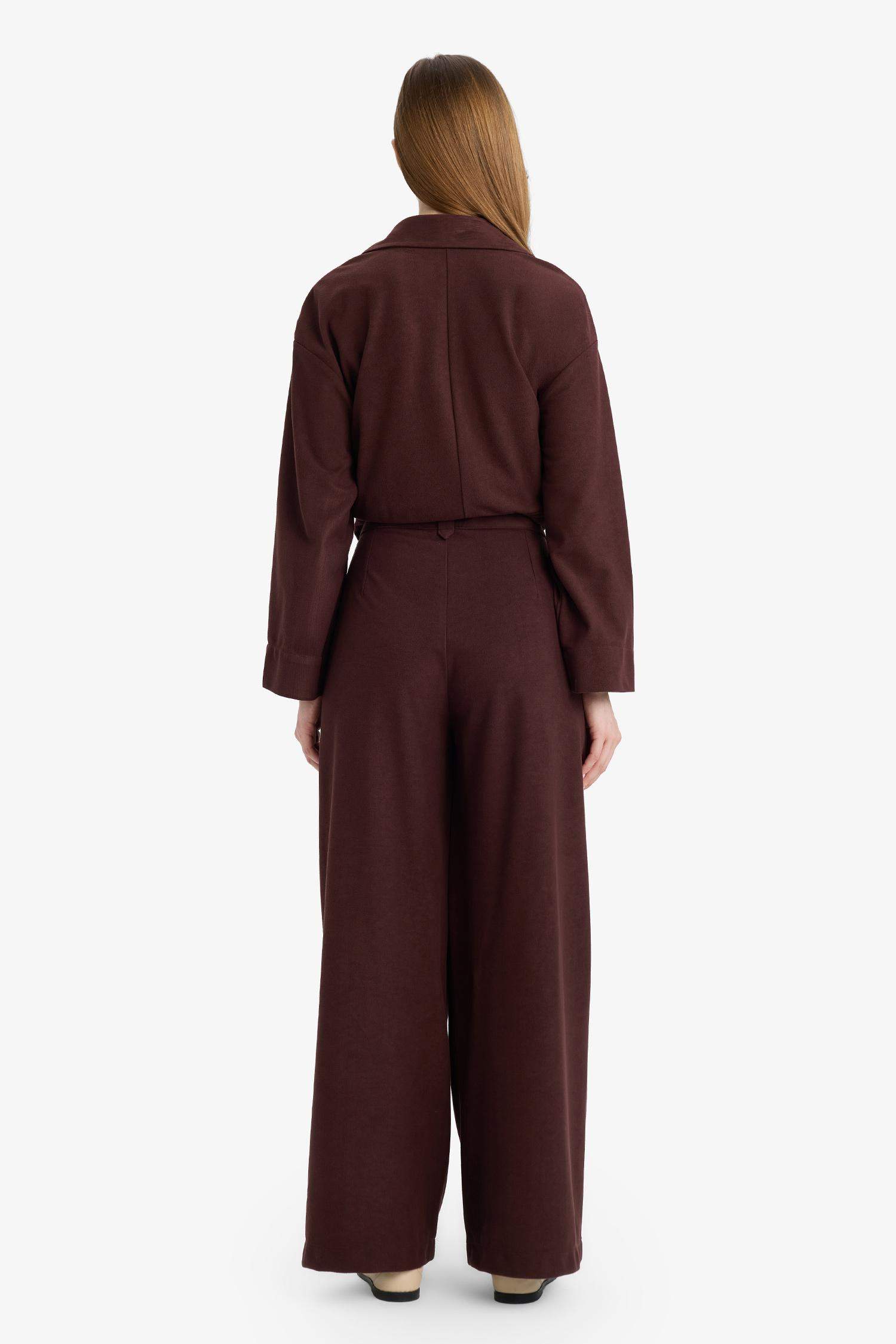 Suede Wide Leg Trousers
