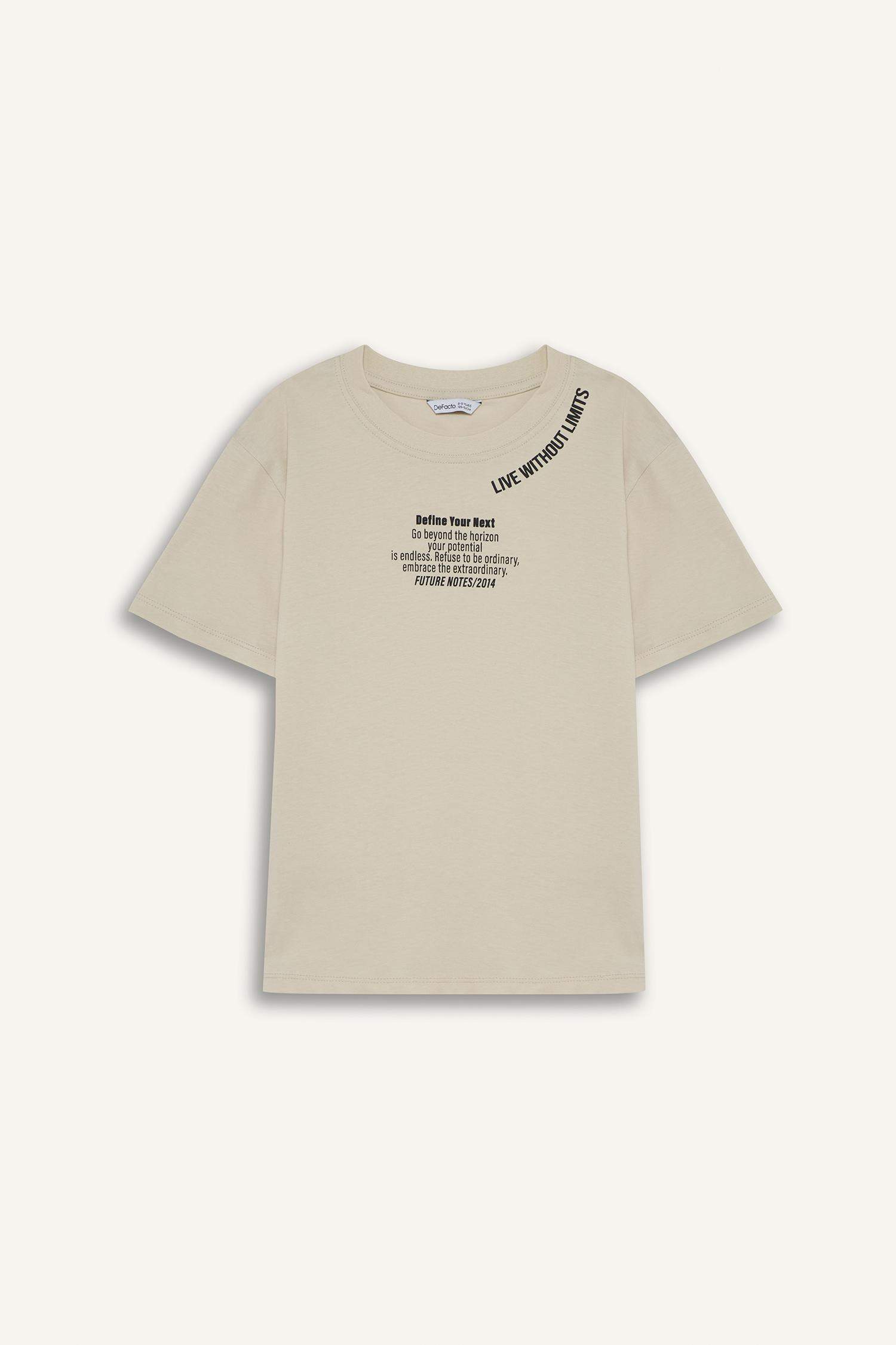 Футболка New Regular Fit с принтом круглым вырезом и коротким рукавом для мальчиков