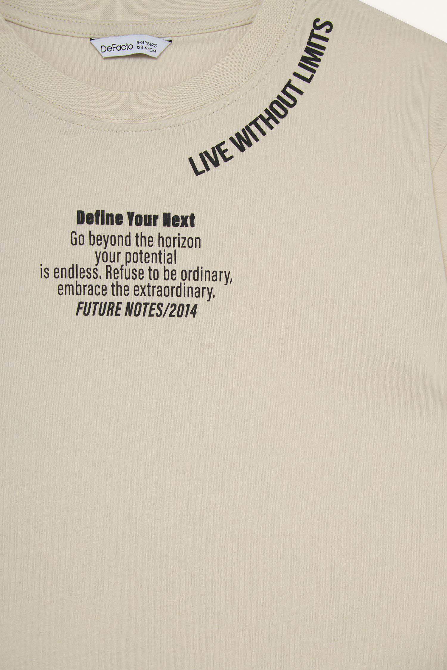 Футболка New Regular Fit с принтом круглым вырезом и коротким рукавом для мальчиков