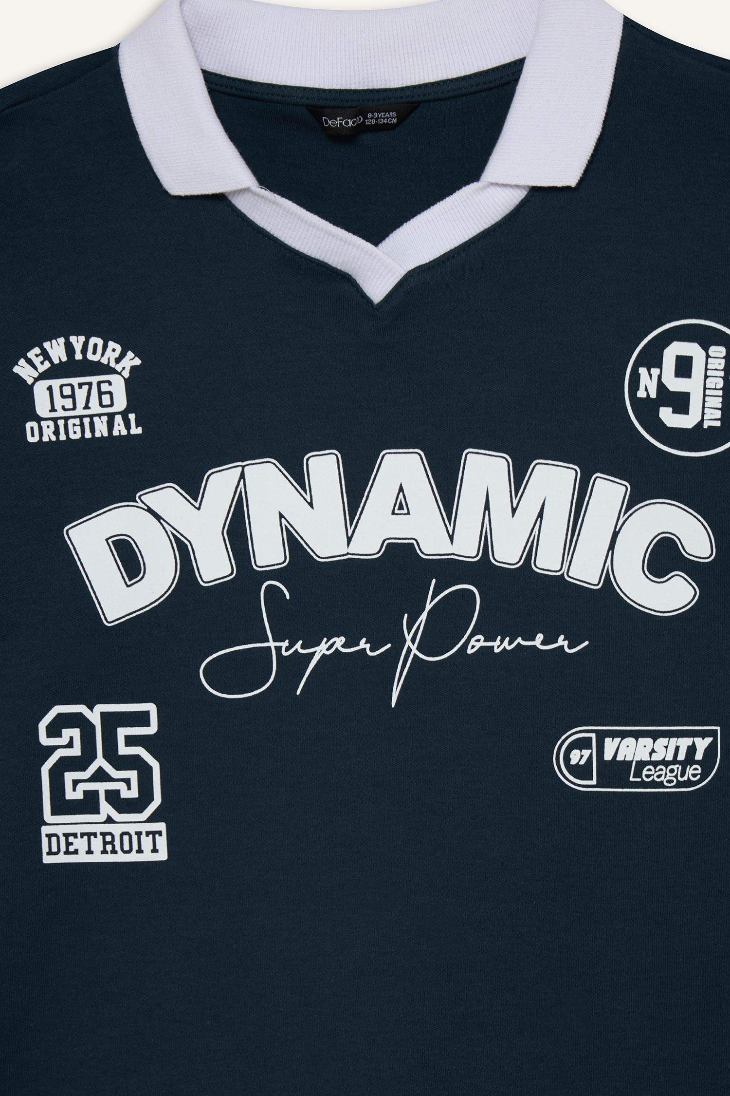 Футболка поло Oversize с апаш воротником и надписью для мальчиков