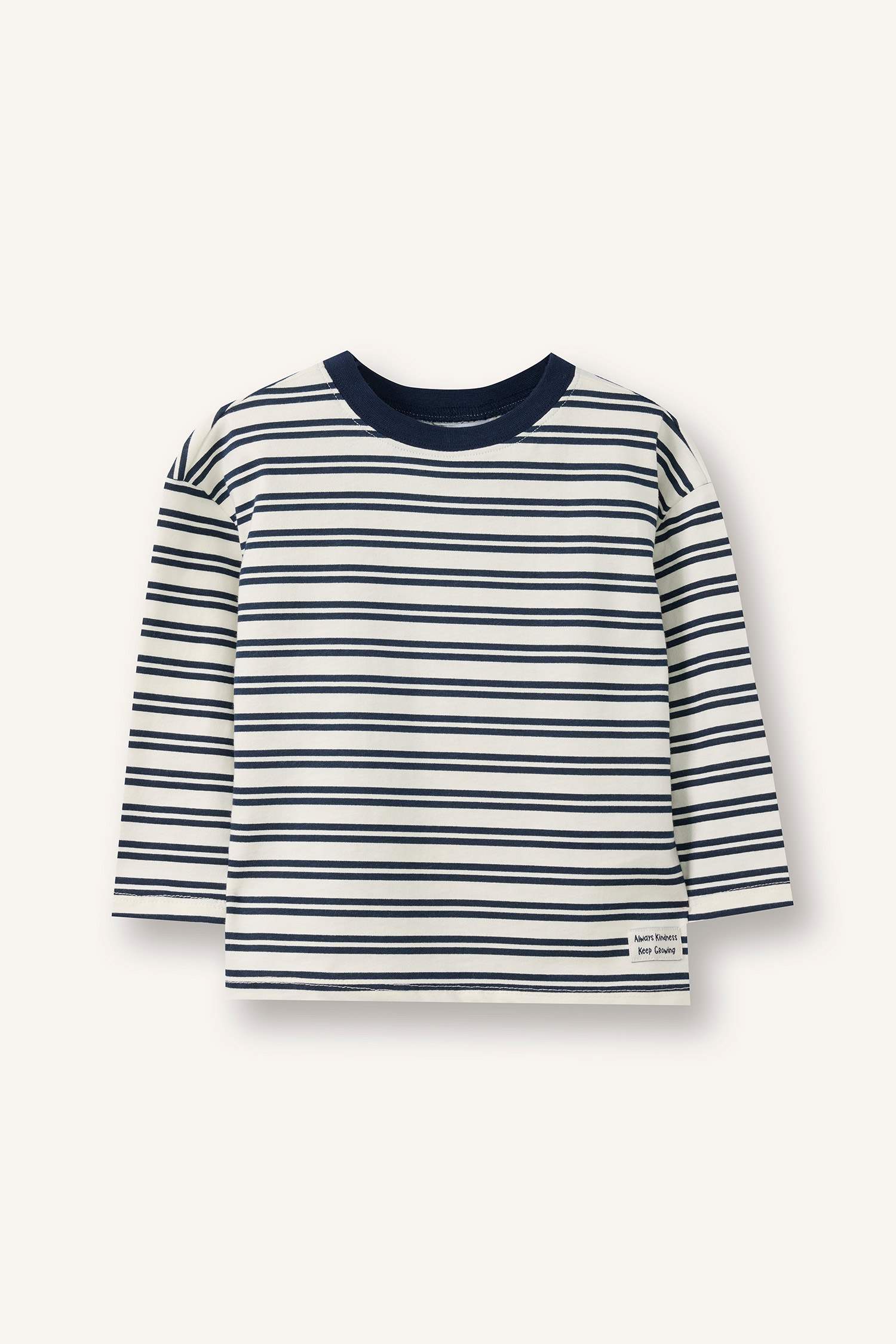 تيشيرت مخطط ردن طويل اوفر سايز بياخة مستديرة