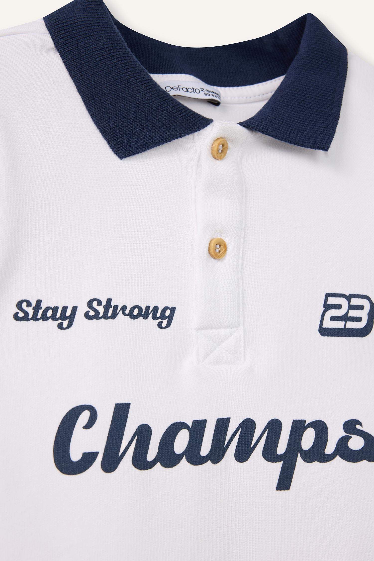 Oversıze Kısa Kollu Polo Tişört Erkek Bebek