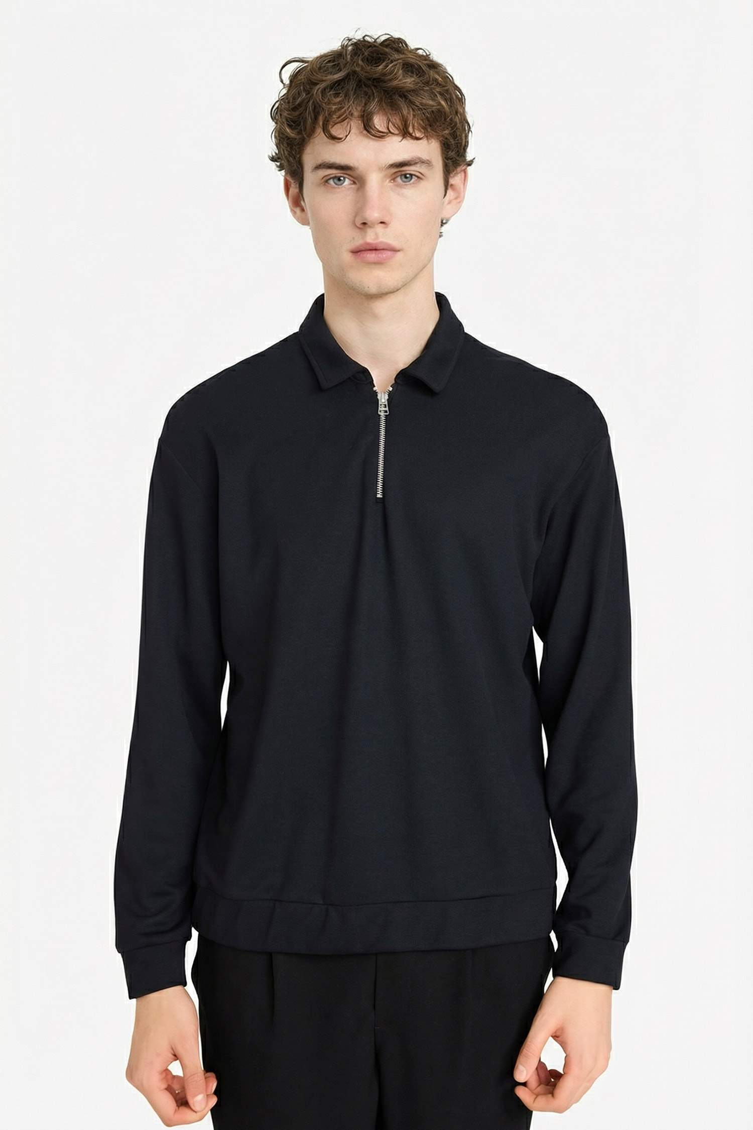 سويت شيرت قصة عادية وياخة بولو