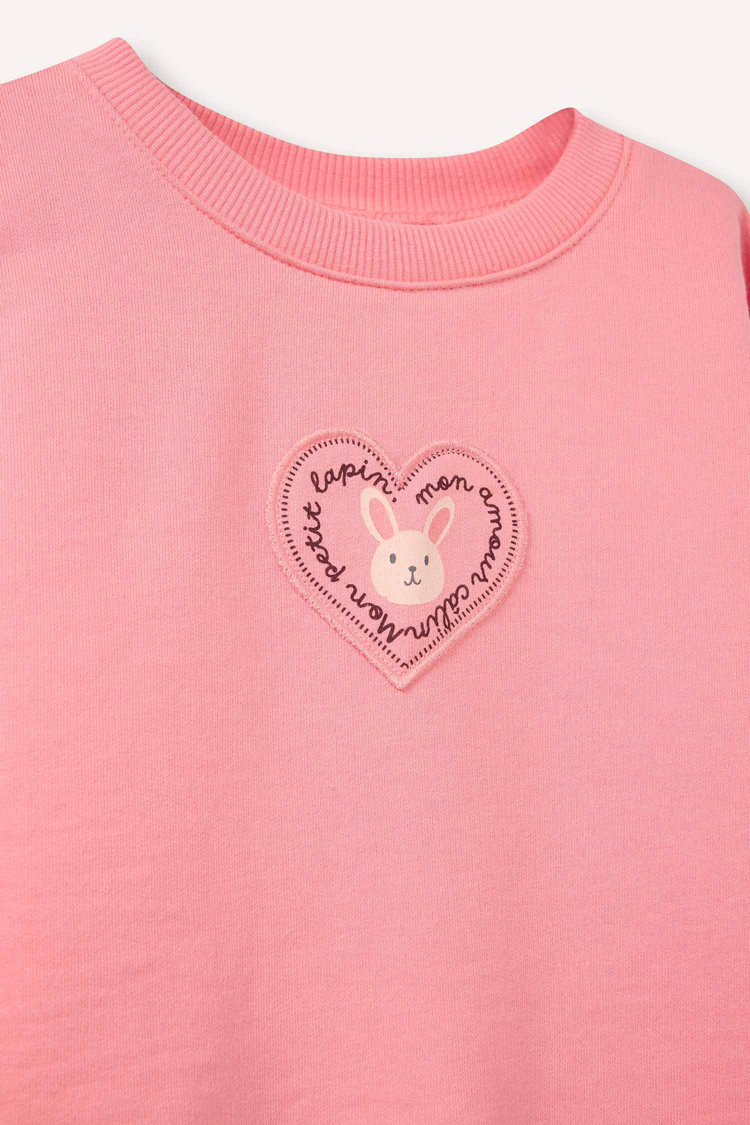 Kız Bebek Oversize Baskılı Sweatshirt