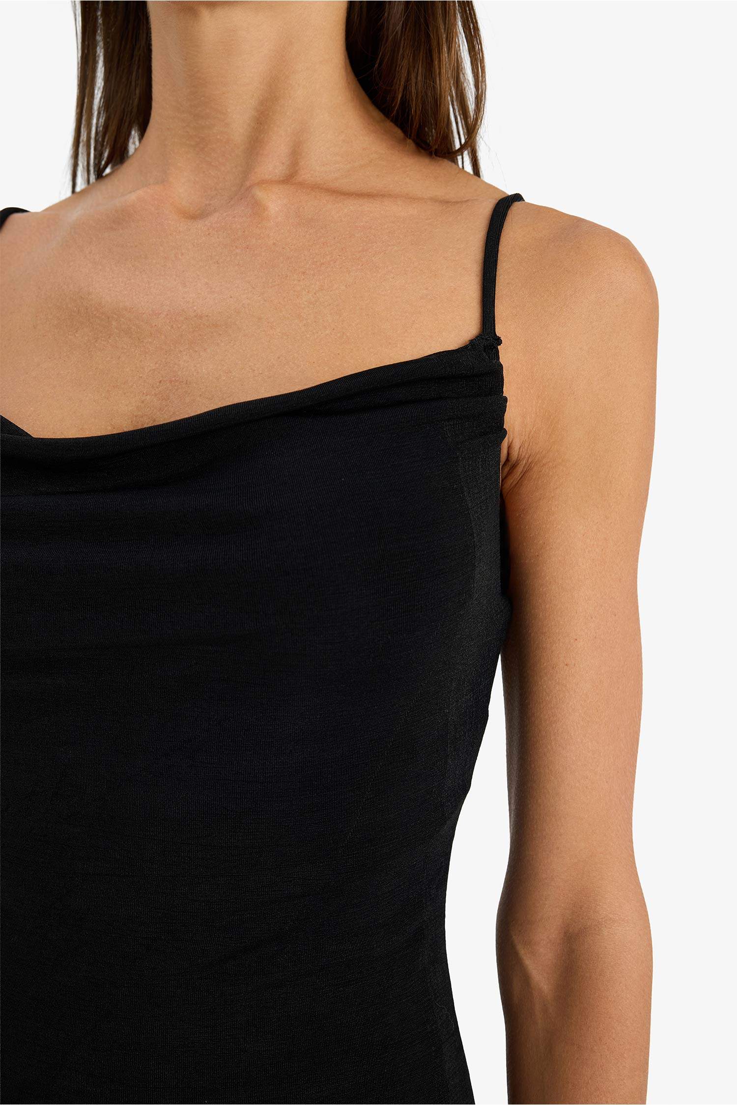 Thin Strappy Glitter Fabric Midi Dress