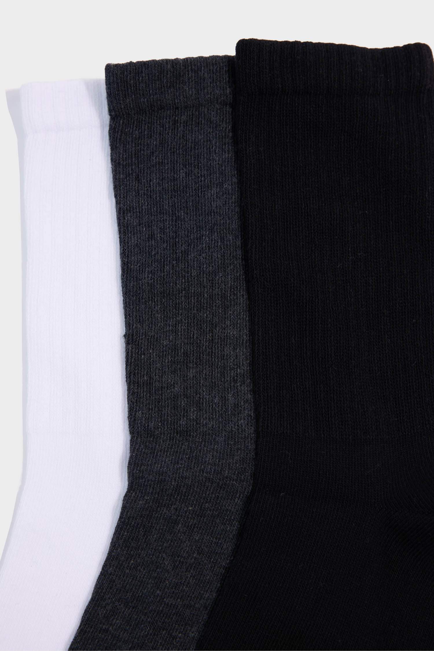 Erkek Rahat Lastikli 3'lü Pamuklu Uzun Çorap