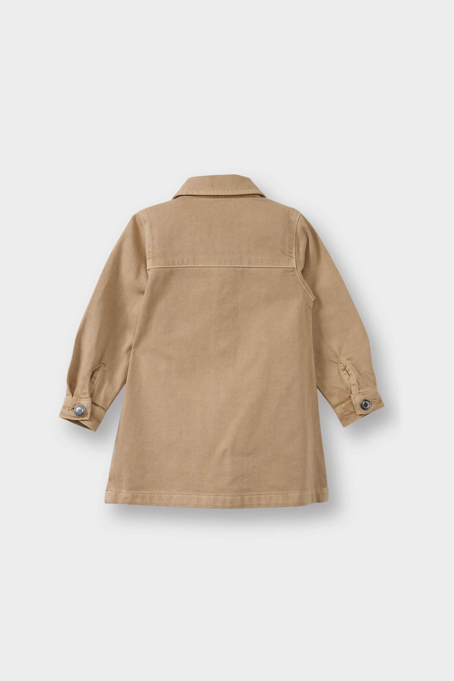 Kız Bebek Çiçekli Uzun Kollu Jean Elbise